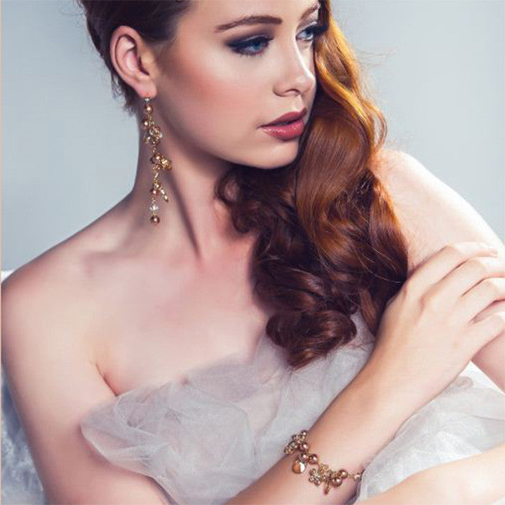 Elegant Kezani Sierra Pearl Charm Bridal Bracelet - Perfect for Weddings, Bridal Showers & Special Occasions