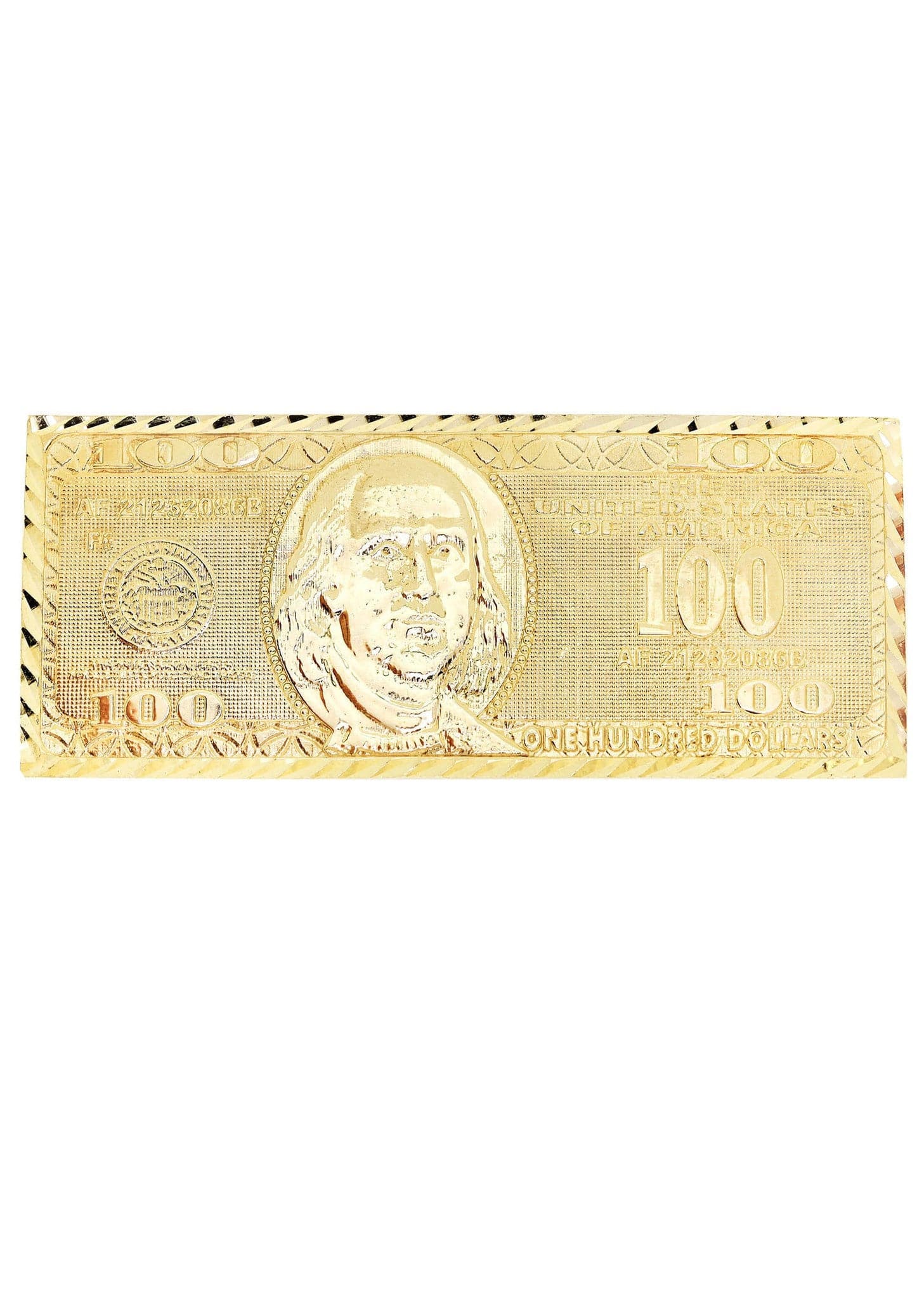10K Gold $100 Dollar Bill Men's Ring - 18.6 Grams Heavyweight Statement Piece for Hip Hop Jewelry & Luxury Gifts