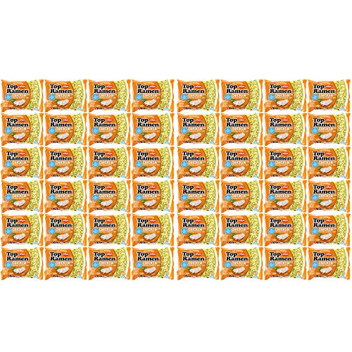 Nissin Top Ramen Chicken Flavor Noodle Soup - 3oz (48 Pack) | Instant Ramen Noodles for Quick Meals, College Dorm Essentials & Emergency Food Supply