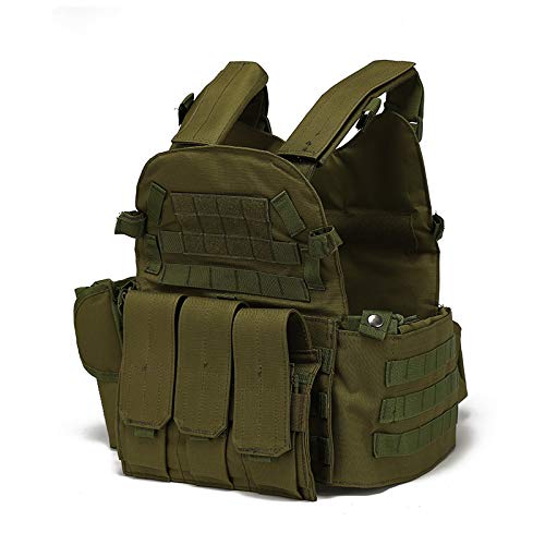 Tactical Vest for Hunting & Outdoor Sports - Military Grade Protective Gear (Green) - Ideal for Hunting, Airsoft, Hiking & Tactical Training