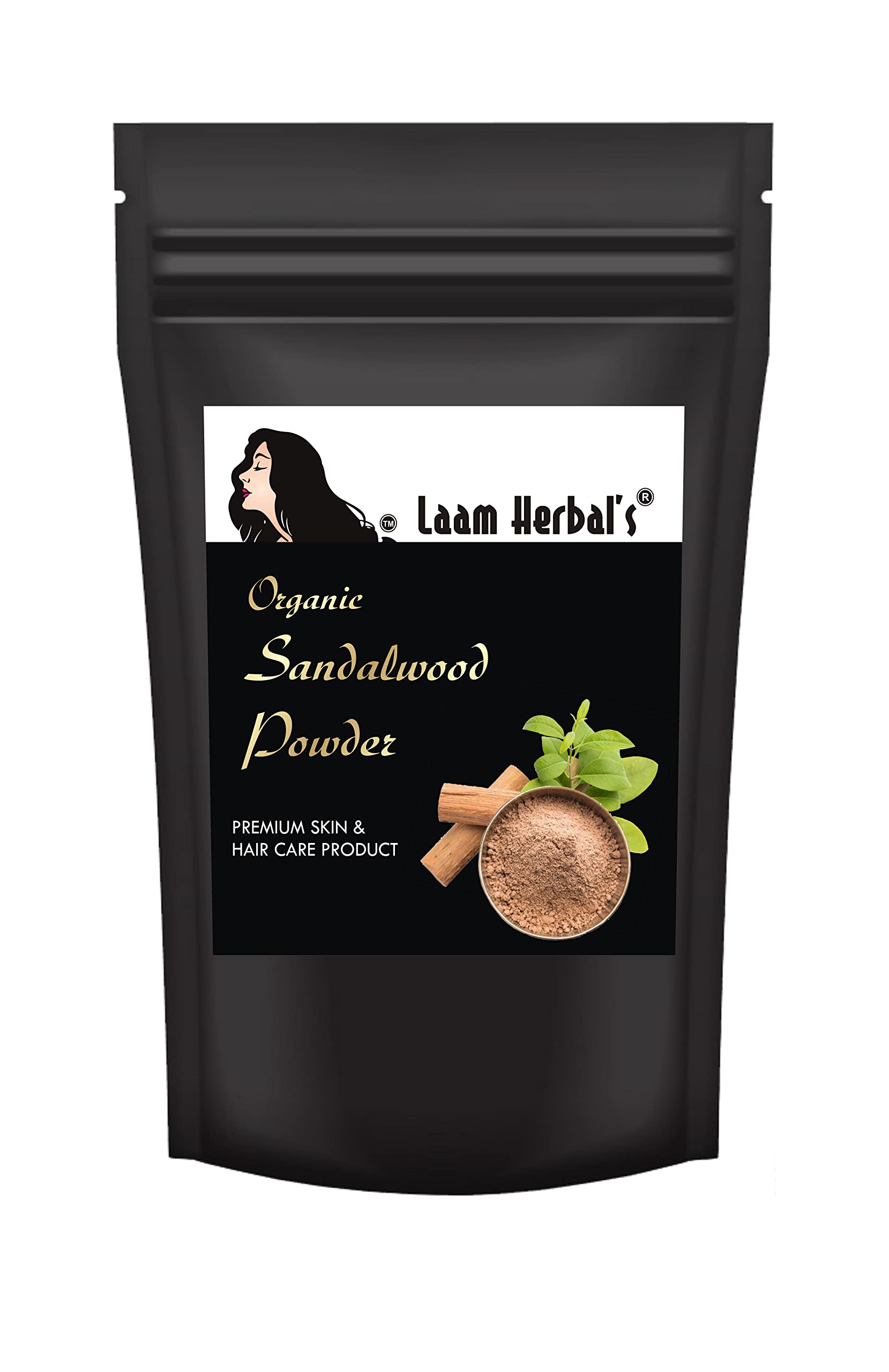 Laam Herbals Pure Sandalwood Powder (250g) - Natural Glow, Anti-Acne, Dark Circle Treatment, Oil Control & Skin Brightening | Organic Face Mask for Even Skin Tone & Tan Removal | Perfect for Daily Skincare & Spa Treatments