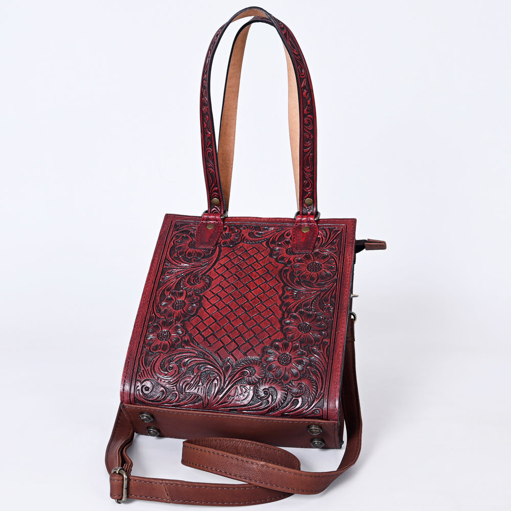 American Darling Genuine Leather Western Tote Bag for Women - Hand Tooled Cowhide Purse - Perfect for Work, Travel & Country Style Outfits