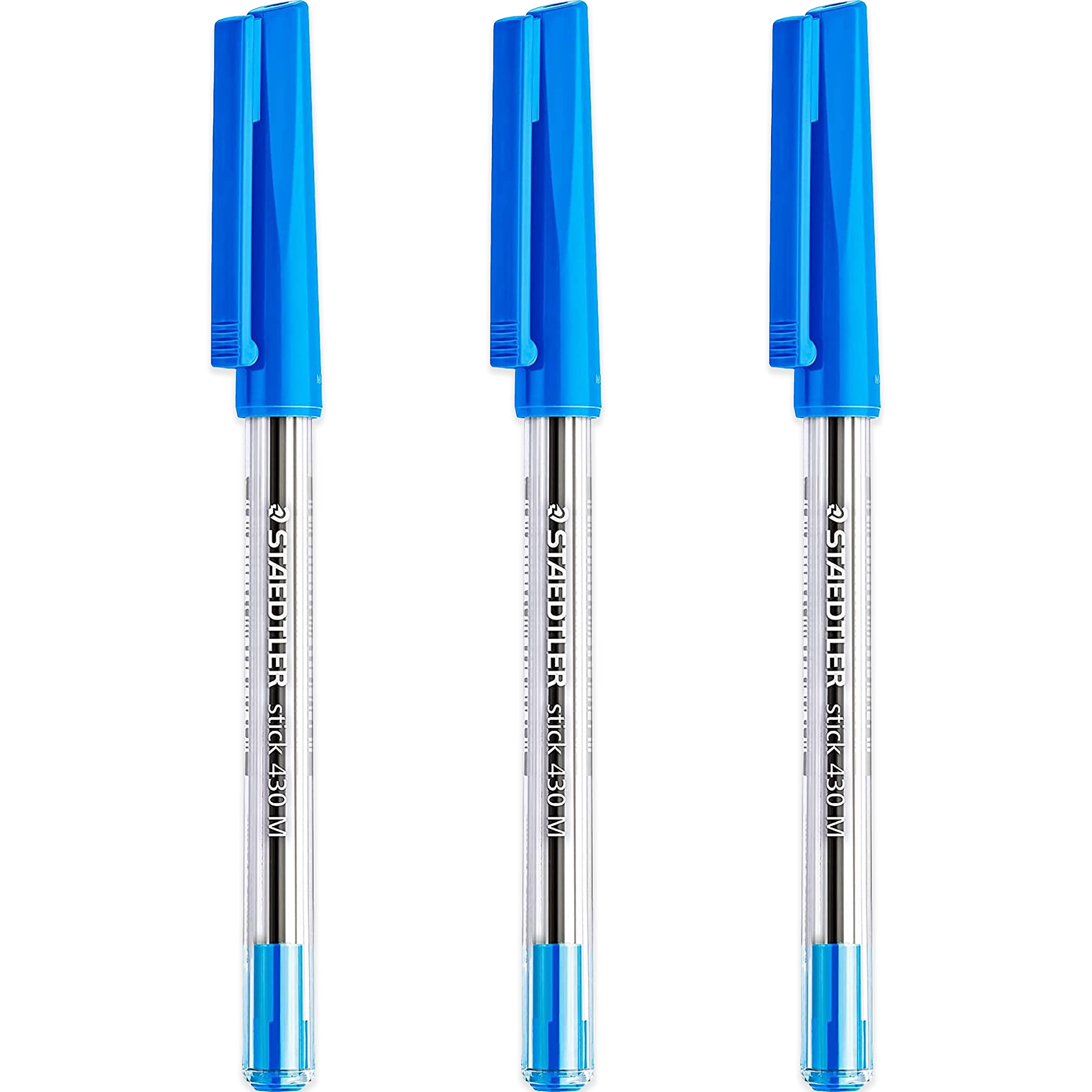STAEDTLER 430 Medium 0.5mm Ballpoint Pens - Smooth Writing Pens with Black & Blue Ink - 6-Pack for Office, School & Everyday Use