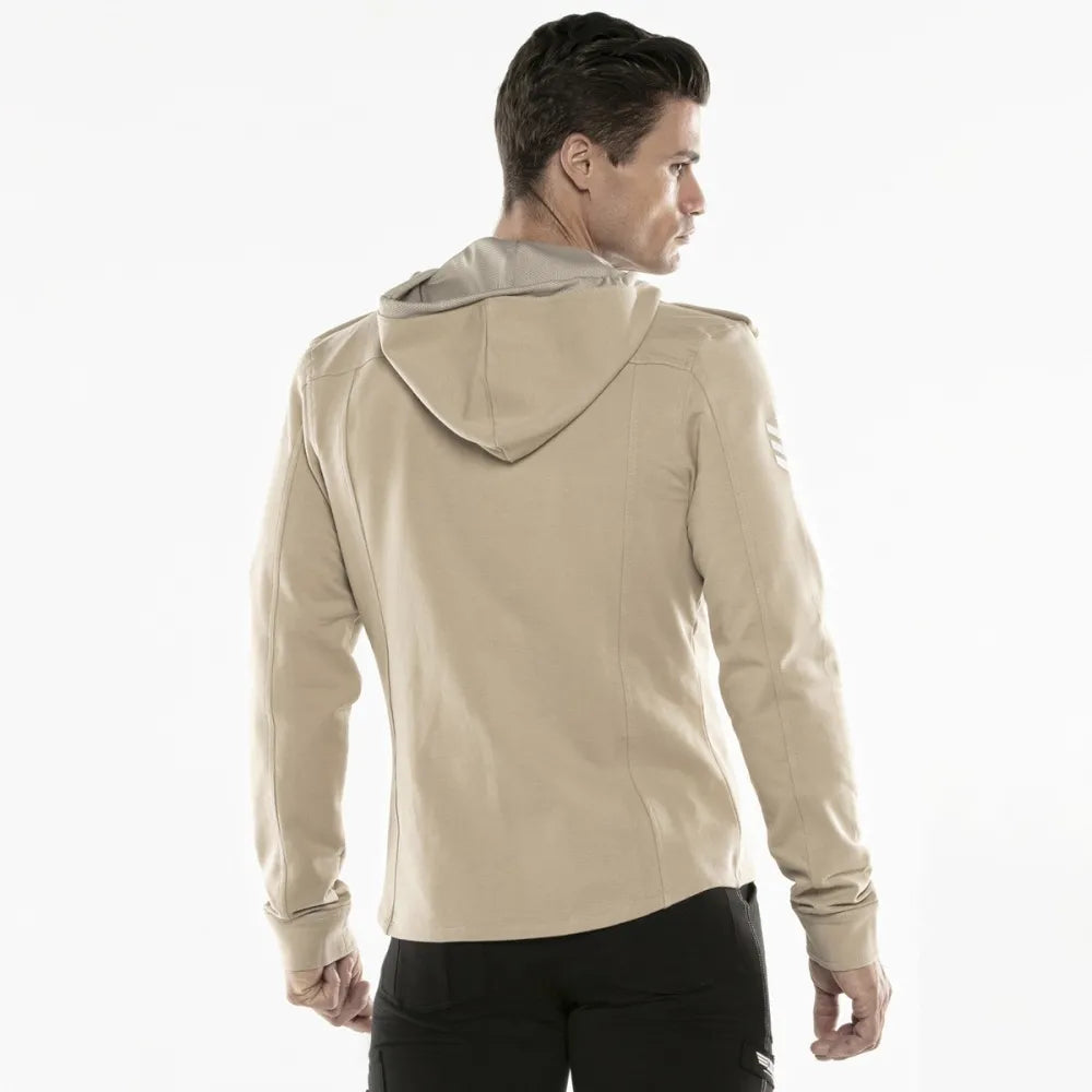 Code 22 Hooded Shirt Jacket 9714 - Beige Men's Casual Wear | Lightweight Outdoor Layering for Fall & Spring | Perfect for Hiking, Travel and Street Style Fashion