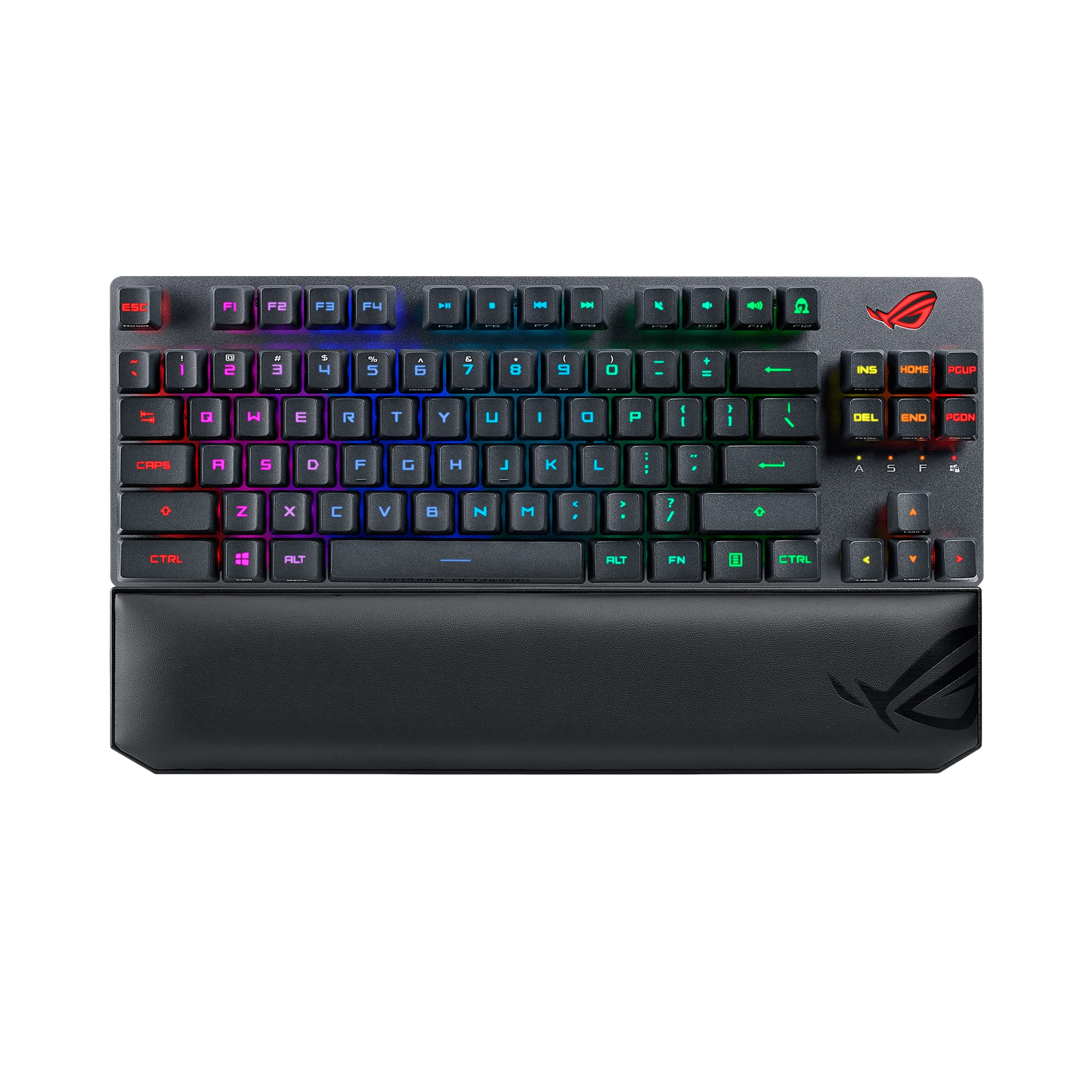 ASUS ROG Strix Scope RX TKL Wireless Deluxe 80% Compact Gaming Keyboard - Tri-Mode (2.4GHz/Bluetooth/Wired), ROG RX Blue Optical Switches, PBT Keycaps, RGB Backlit, Detachable Wrist Rest - Perfect for Esports, FPS & MMO Gaming