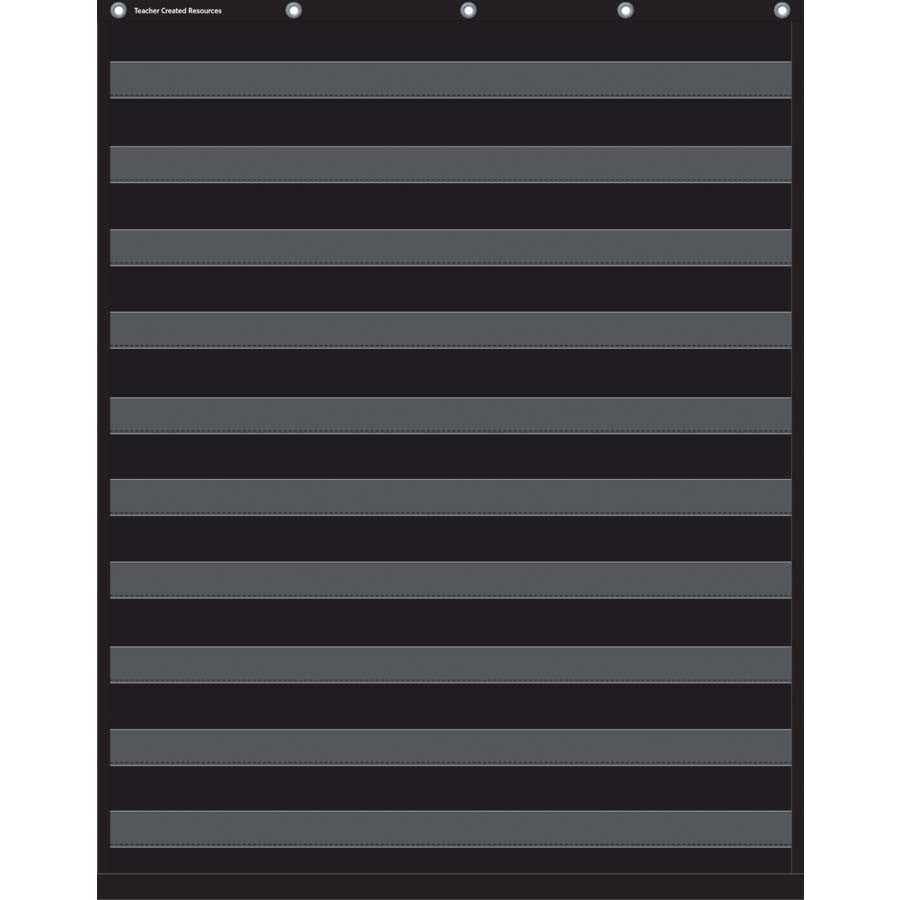 10-Pocket Black Pocket Chart for Classroom Organization, Teacher Supplies, and Learning Activities - Perfect for Homeschooling, Centers, and Daily Schedules