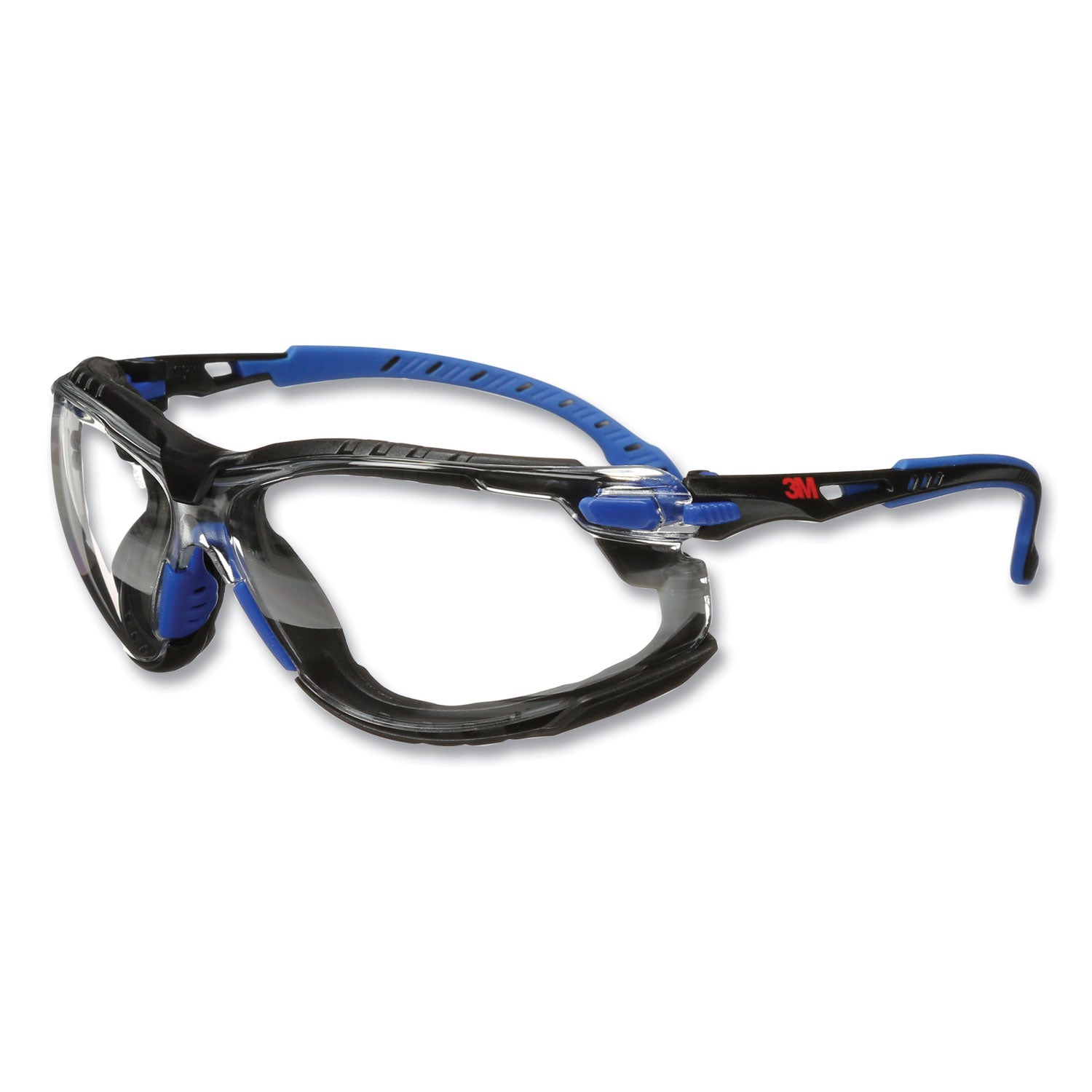 3M™ Solus 1000 Series Safety Glasses - Black/Blue Plastic Frame with Clear Polycarbonate Lens - ANSI Z87.1 Certified for Workplace, Construction, and DIY Eye Protection