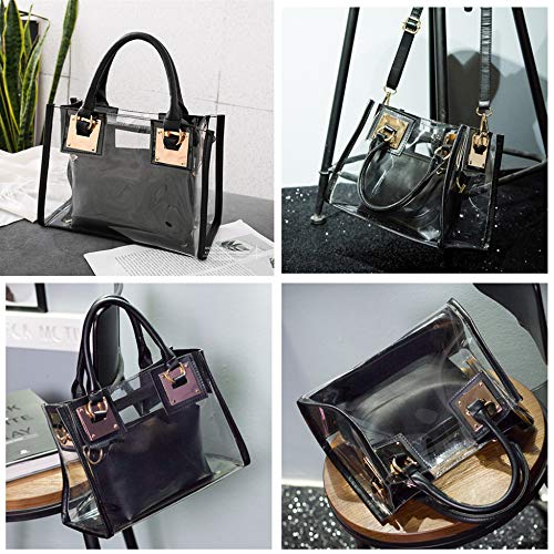Stylish Women's Transparent Shoulder Crossbody Bag - 2 in 1 Fashionable Designer Handbag Purse for Daily Use, Travel & Parties