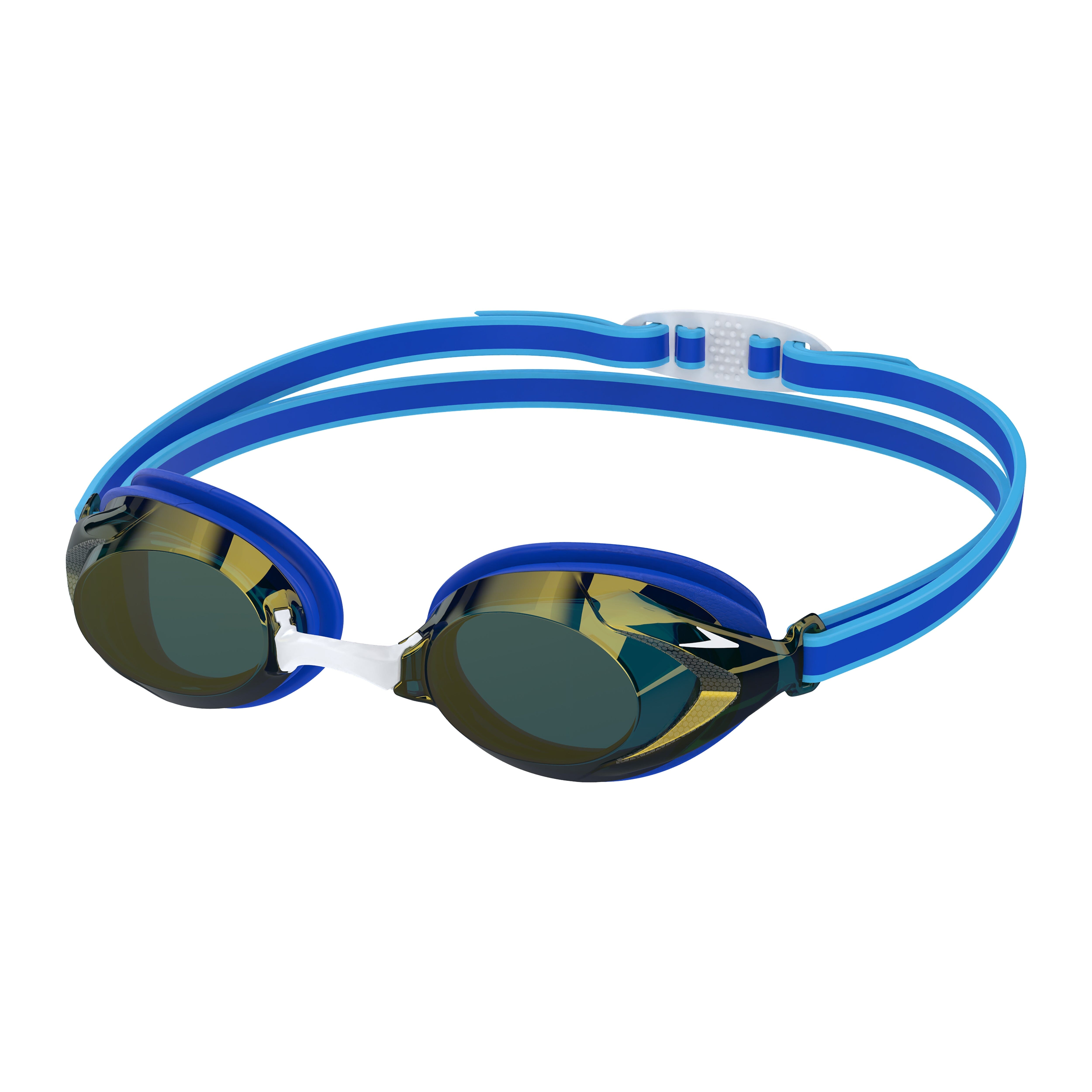 Speedo Junior Vanquisher 3.0 Mirror Goggles - Cobalt Pop/Cobalt/Gold Mirror for Competitive Swimming & Training | Kids Swim Gear for Pool, Beach & Water Sports