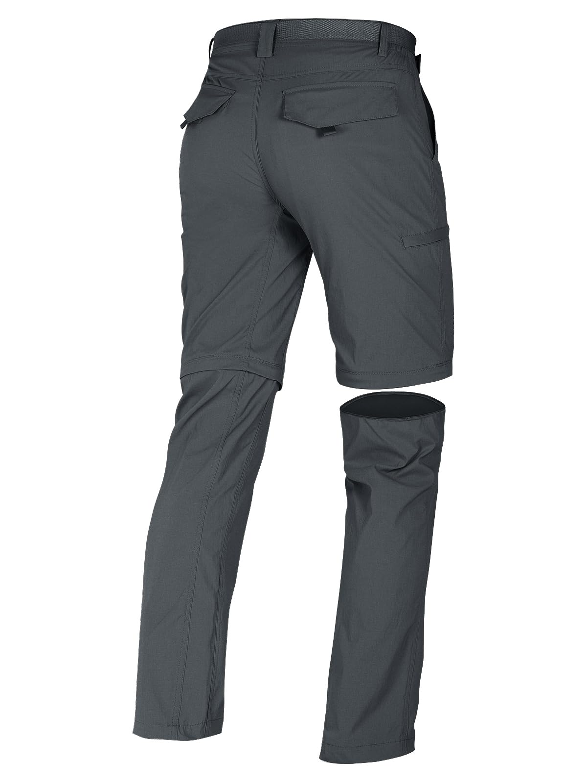 FREE SOLDIER Men's Outdoor Convertible Hiking Pants with Belt - Lightweight Quick-Dry Tactical Cargo Pants - Nylon Spandex Stretch for Camping, Hiking & Travel
