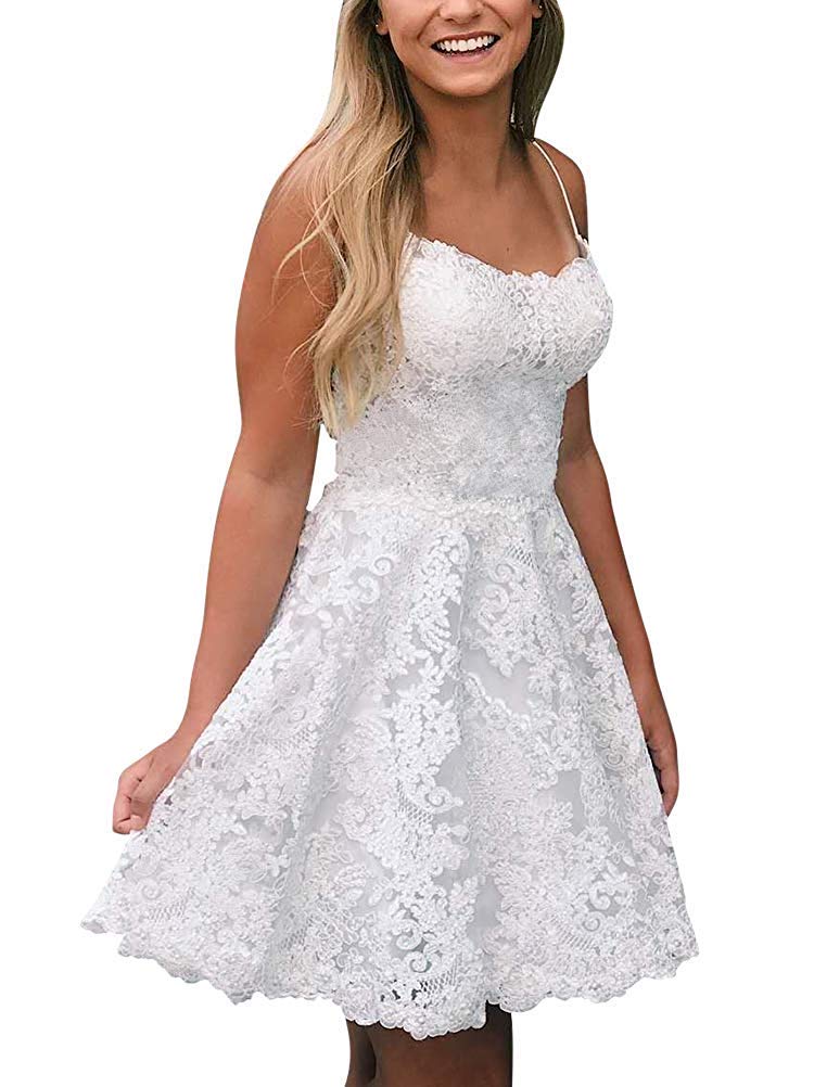 JAEDEN 2024 Short Lace Homecoming Dresses | Backless HOCO & Prom Dress for Teens | Perfect for School Dances, Parties & Special Occasions