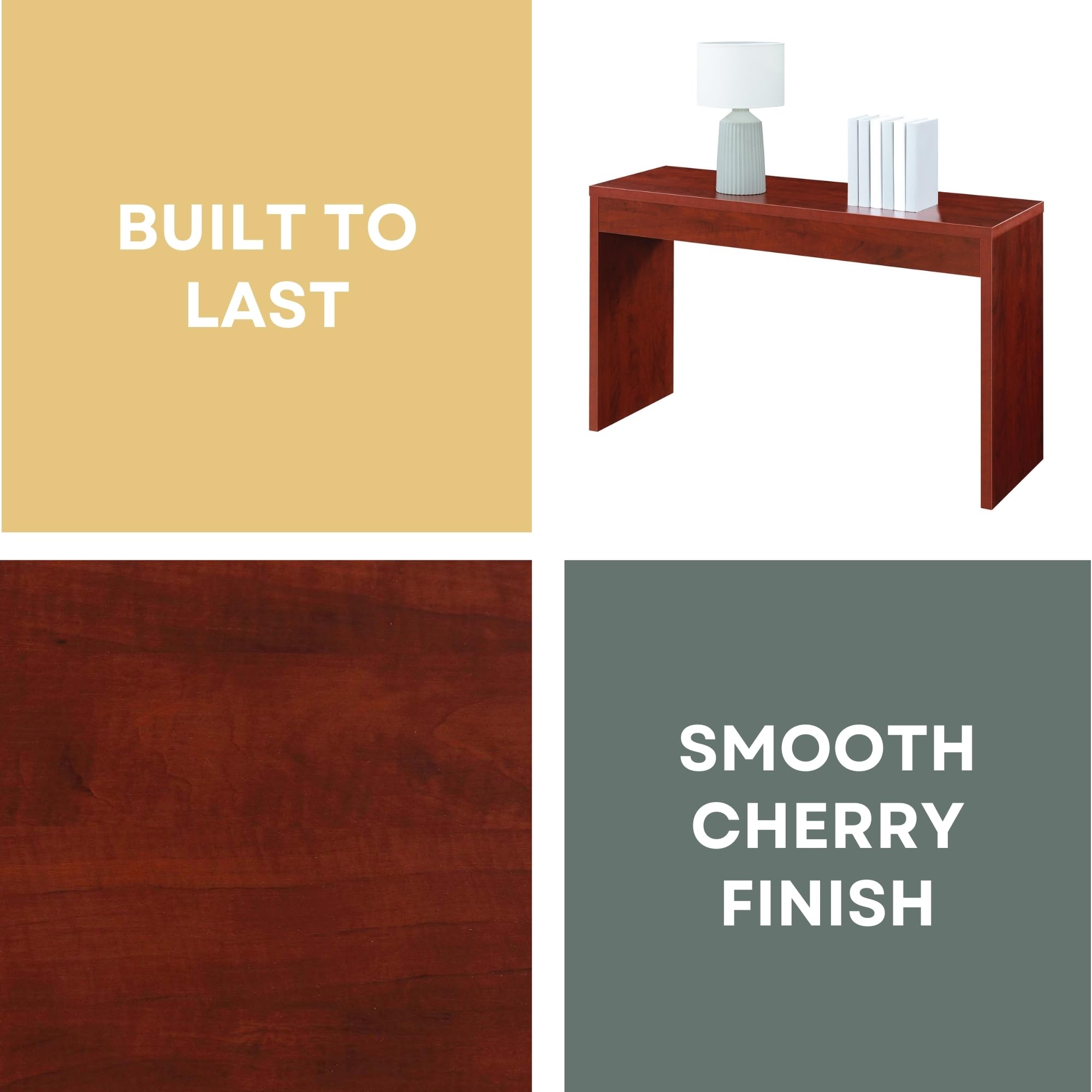 Convenience Concepts Northfield 48-Inch Console Table - Modern Sofa Table for Living Room, Contemporary Entryway Hall Table, Foyer Display Table in Cherry Finish | Perfect for Home Decor, Small Space Furniture & Entryway Organization