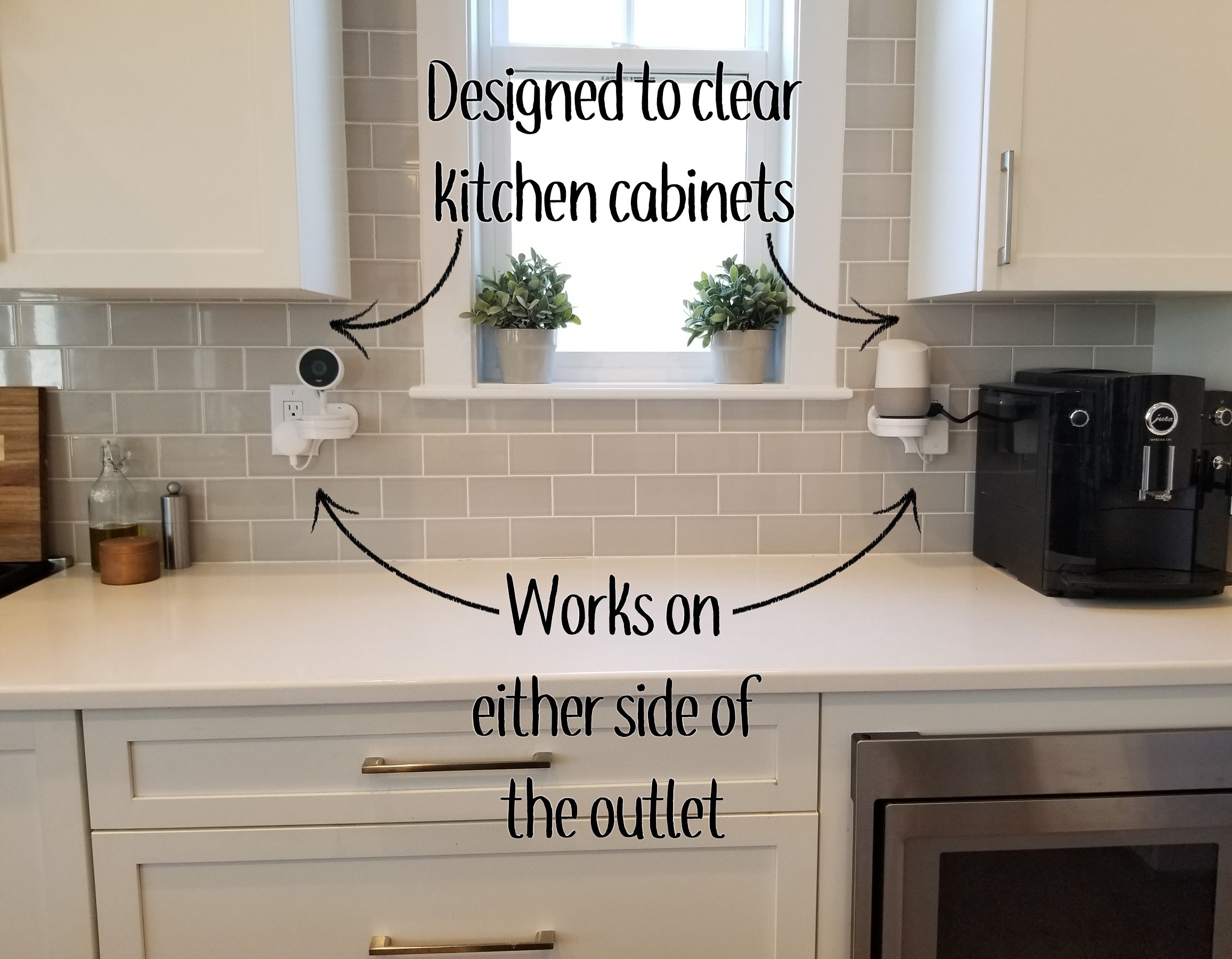 Mount Genie Smart Home Outlet Shelf - Hidden Cord Organizer with Custom Short Cables for Google Home, Nest, Security Cameras & Smart Speakers | Perfect for Clutter-Free Walls & Organized Smart Home Setup
