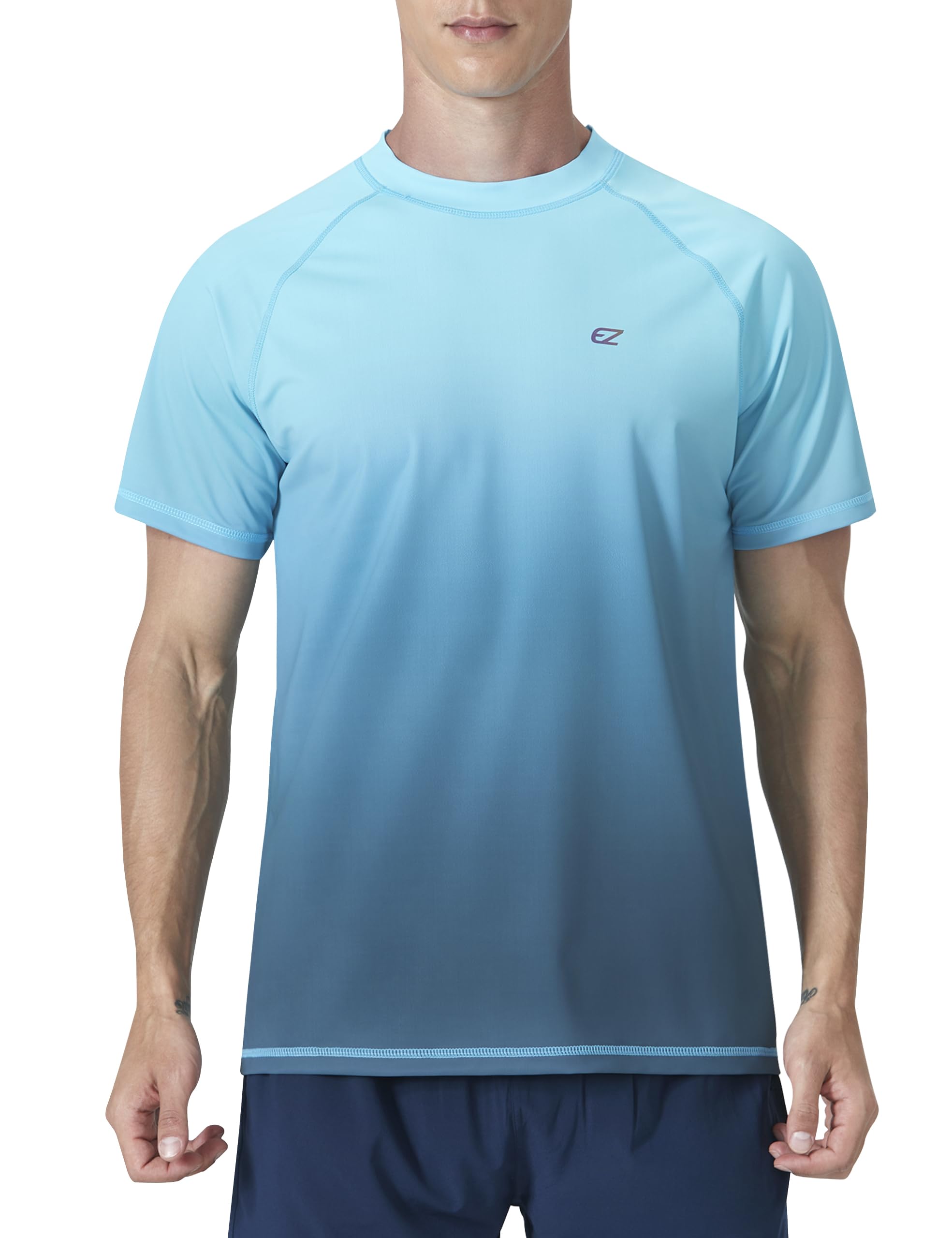 Men's UPF 50+ Rash Guard Swim Shirt - Quick Dry UV Sun Protection Shirt for Swimming, Surfing, Beach & Fishing - Lightweight Athletic Performance Shirt for Summer Water Sports & Outdoor Activities