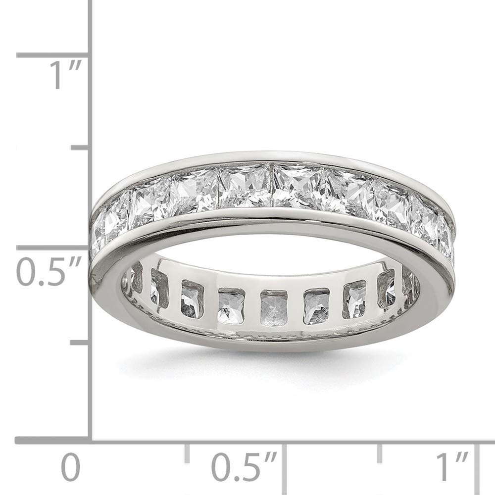 925 Sterling Silver Cubic Zirconia Eternity Band Ring for Women - Durable Wedding, Anniversary & Promise Ring - Elegant Fine Jewelry Gift for Her - Perfect for Bridal, Engagement & Special Occasions