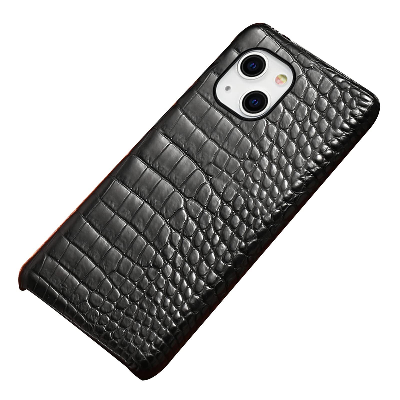 Premium Crocodile Real Leather iPhone 13/13 Pro/13 Pro Max Case - Slim Fit Shockproof Hard Shell with Camera Protection | Perfect for Business & Travel Use