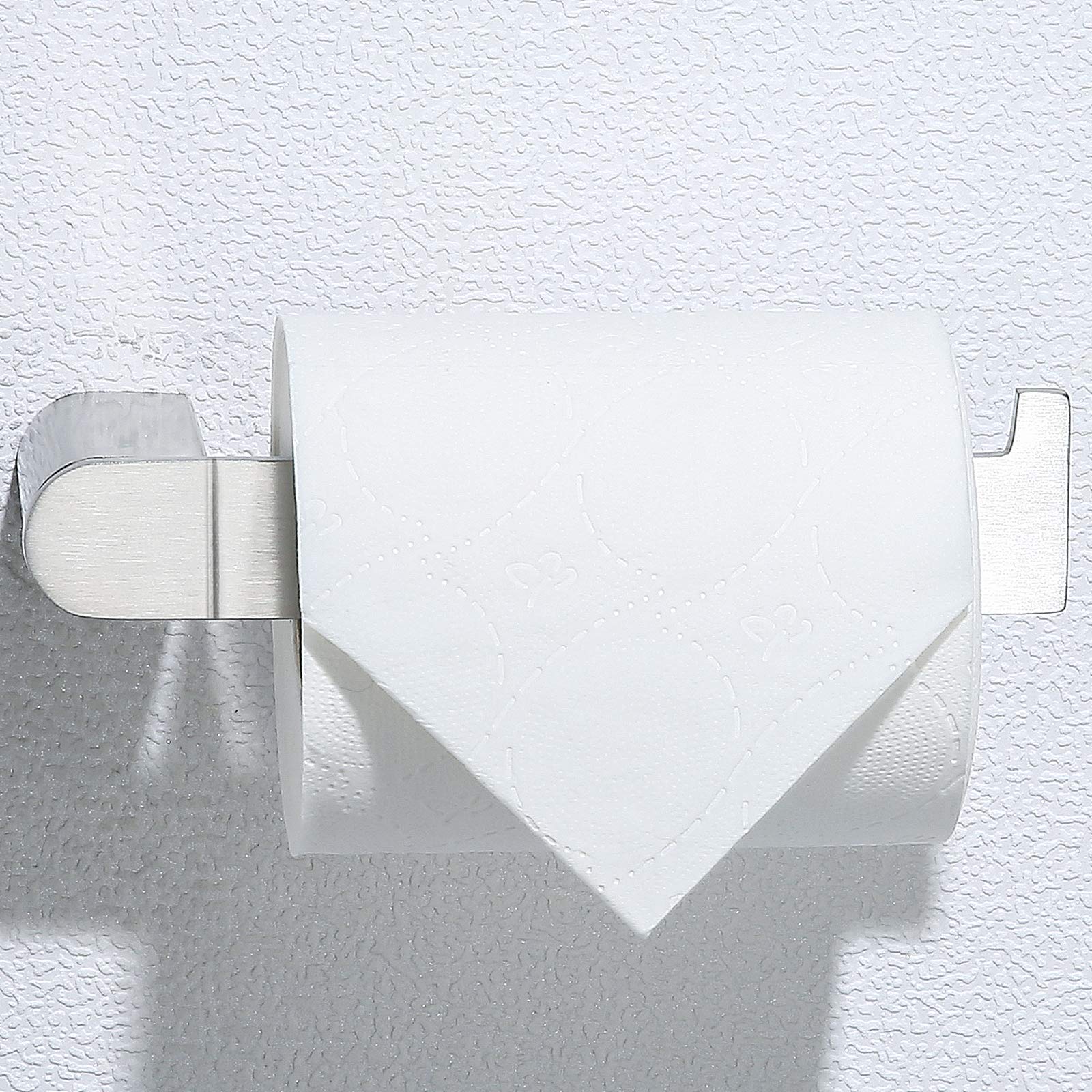 Stainless Steel Toilet Paper Holder - Brushed Steel Wall Mount Bathroom Tissue Roll Holder - SUS 304 Rustproof - Modern Minimalist Nordic Style (Round) - Perfect for Home, Hotel, Office & Restroom Decor