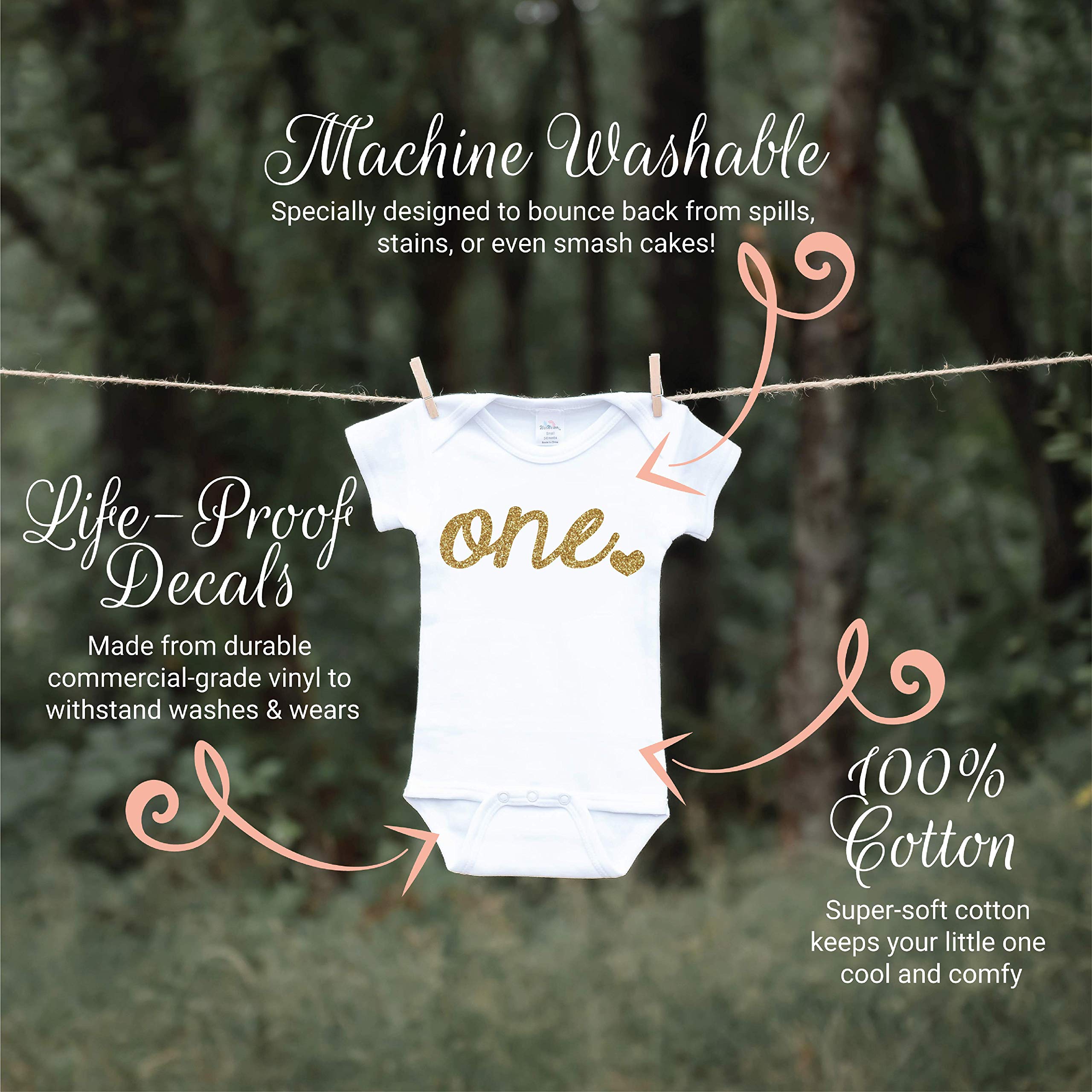 Trendy 1st Birthday Outfit for Girls - Bump and Beyond Designs Baby Girl First Birthday Shirt, White, 6-12 Months | Perfect for Birthday Photoshoots, Cake Smash Sessions & Special Celebrations