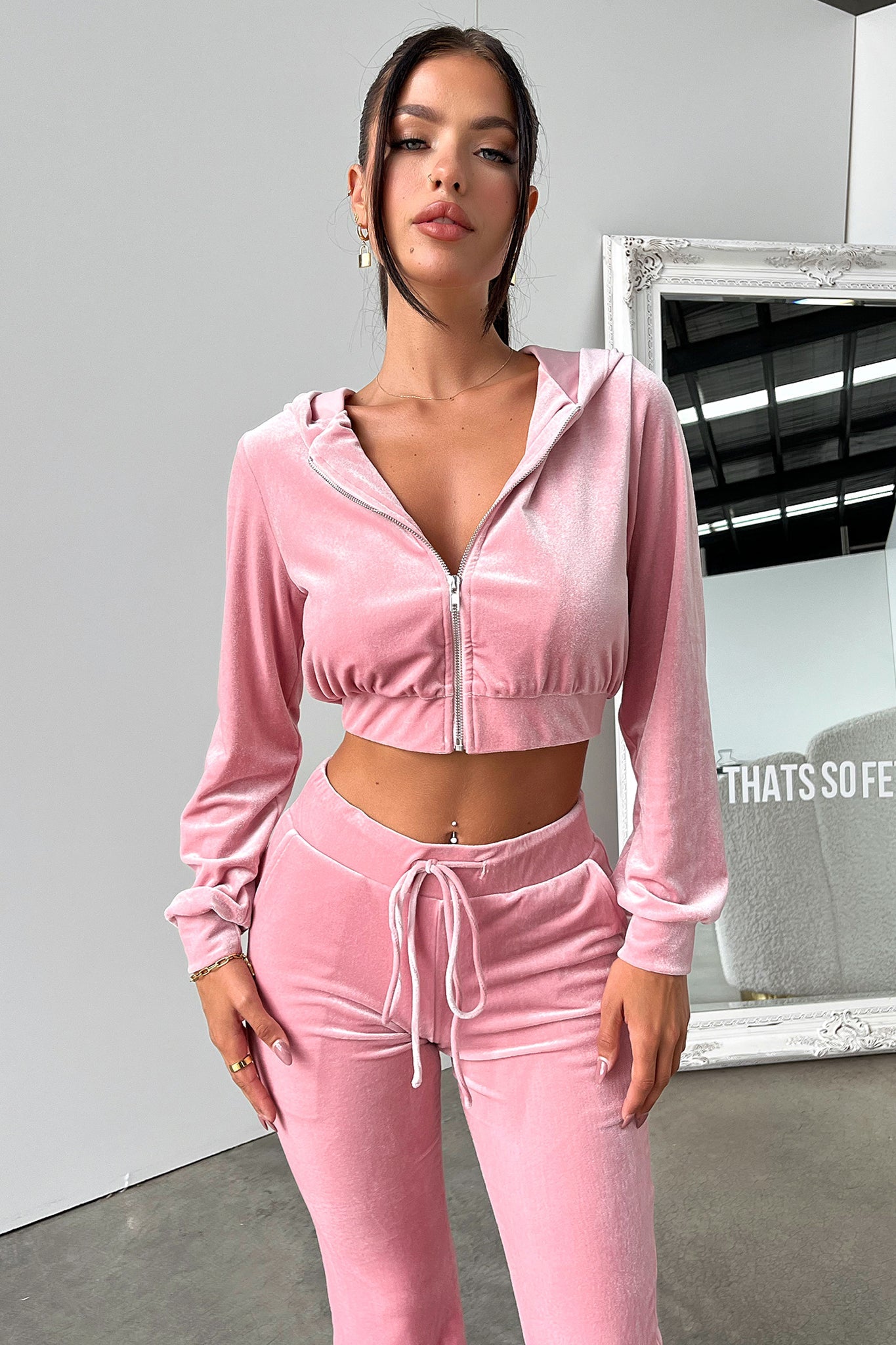 Beba Cropped Hoodie for Women - Soft Pink Pullover Sweatshirt | Casual Streetwear, Gym, Lounge & Travel Outfit