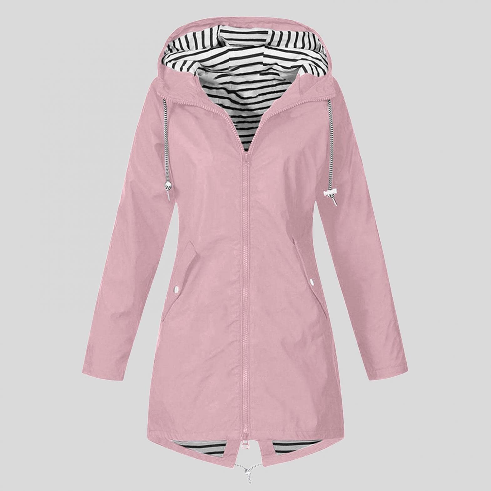 IGETELY Plus Size Waterproof Rain Jacket for Women - Lightweight Hooded Windbreaker Trench Coat for Outdoor Travel & Commuting | Perfect for Hiking, Camping & Everyday Use