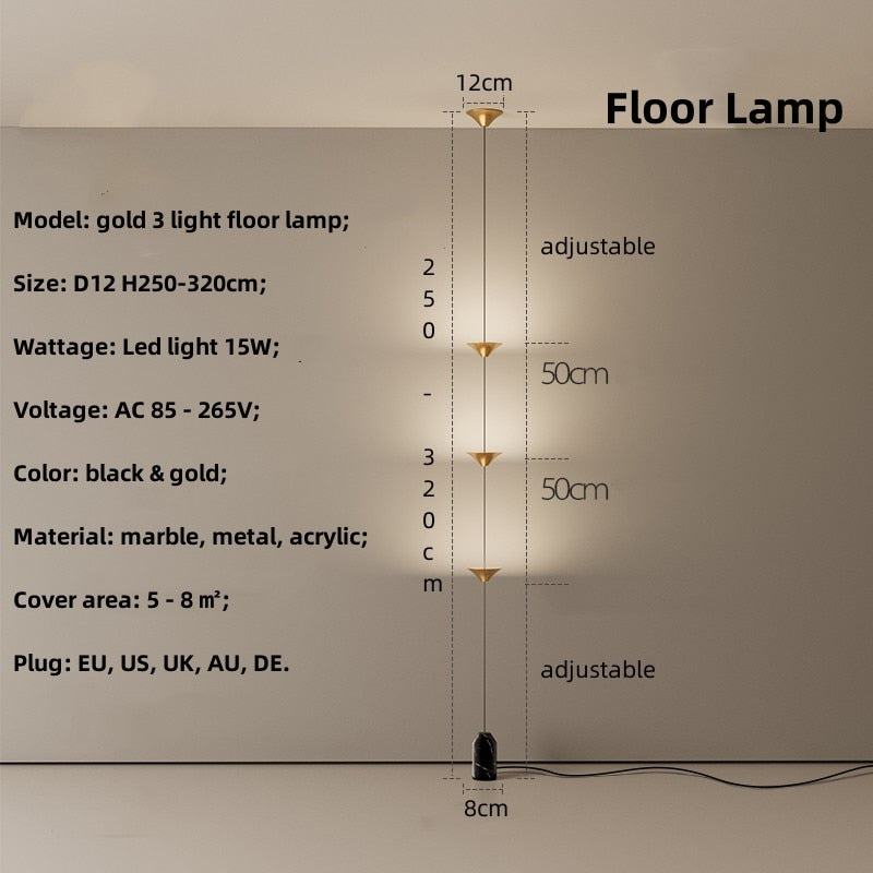 Adjustable LED Floor Lamp for Bedroom - Dimmable Standing Light with Remote Control, Perfect for Reading, Relaxing & Nightstand Lighting