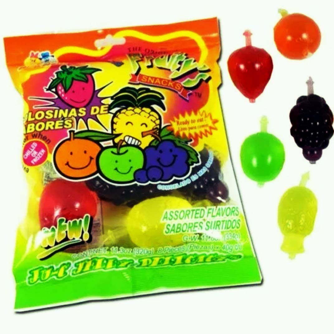Juicy & Chewy Din Don Fruity's JU-C Jelly Fruit Snacks - Healthy Kids Snacks for Lunchboxes, After School Treats & On-the-Go Energy Boost