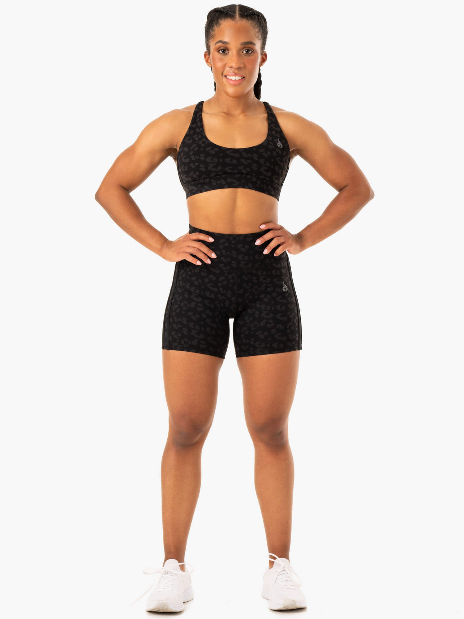 Evolution High Support Sports Bra - Black Leopard Print - Perfect for Yoga, Running & Gym Workouts