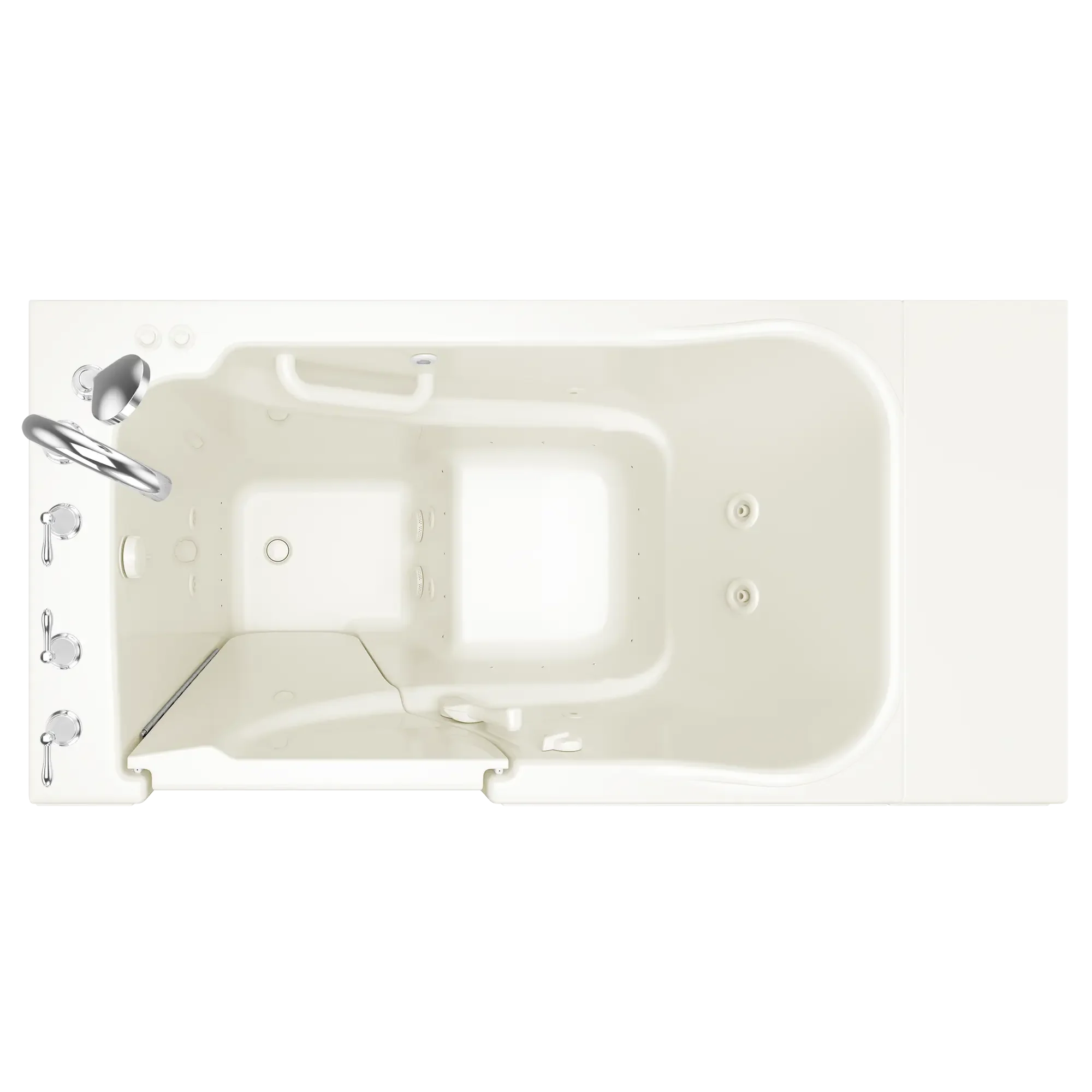 30x52 Inch Gelcoat Walk-In Bathtub with Air Spa & Whirlpool Massage System - Left Hand Drain - Ideal for Elderly & Mobility Needs - Perfect for Home Bathroom Renovation