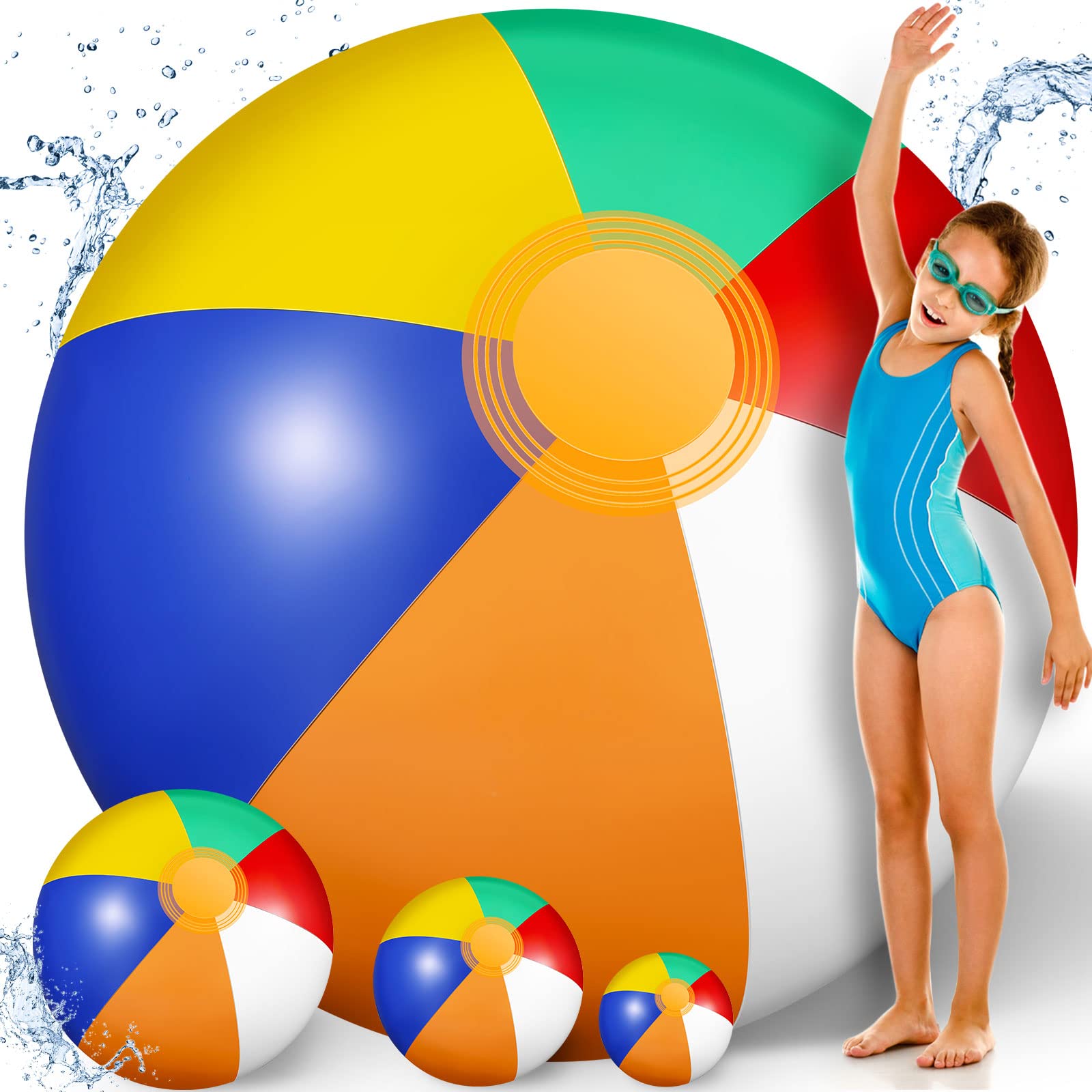 **Ceenna 4-Pack Giant Inflatable Beach Balls (59