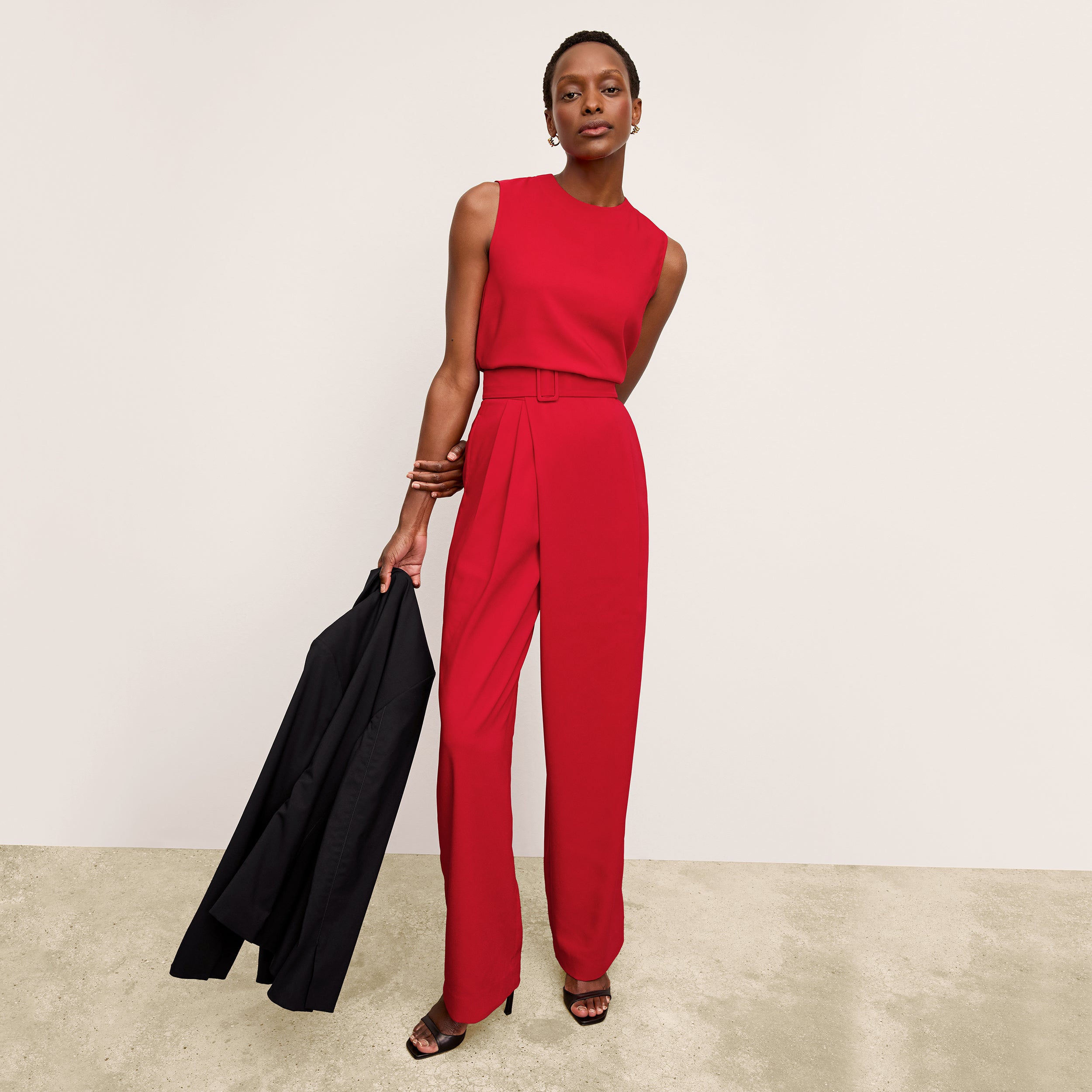 Conway Pant Eco Sateen Women's Trousers - Maraschino Red High-Waisted Work Pants for Office & Business Casual Wear