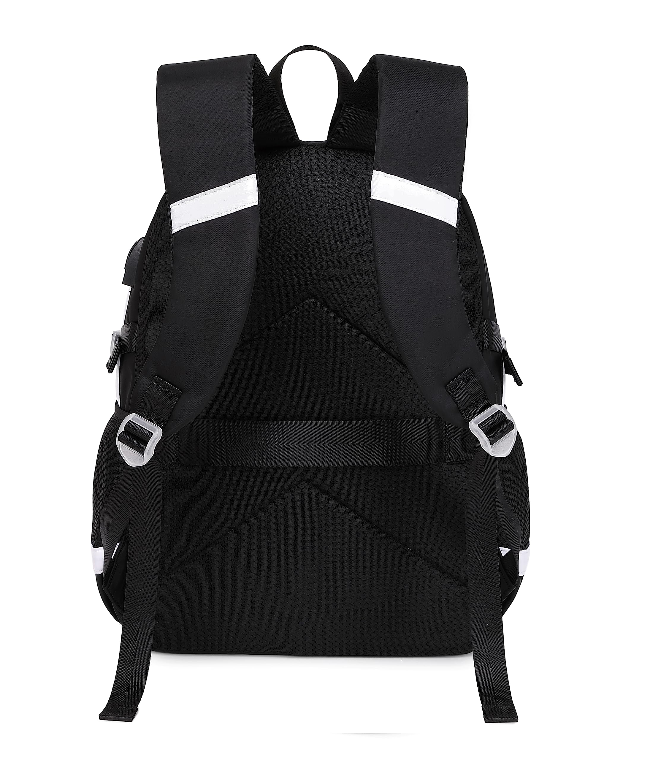 Stylish Black Laptop Backpack for Women & Girls - Trendy College School Bag with USB Charging Port | Perfect for Work, Travel & Daily Commute