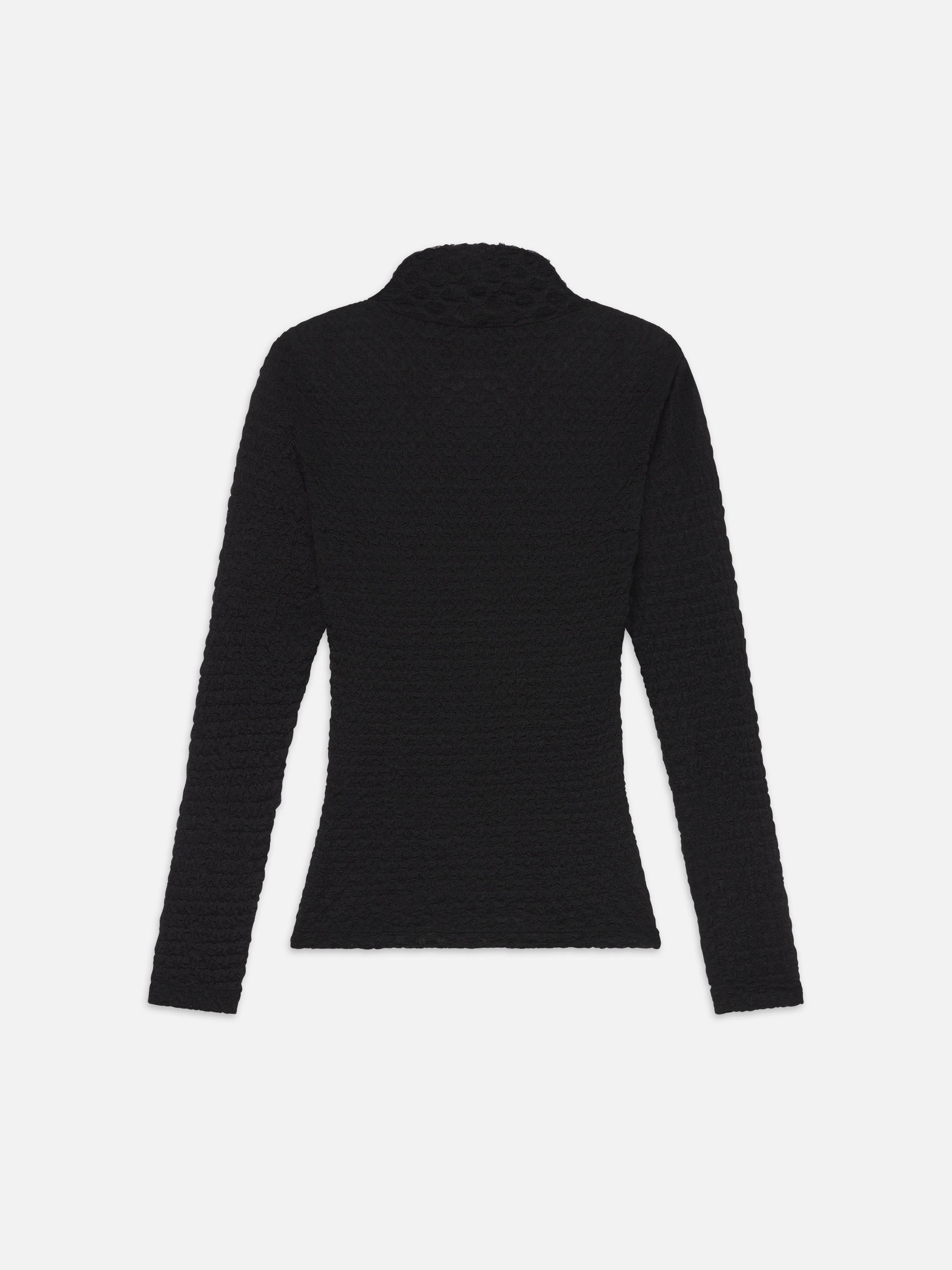Elegant Black Mesh Lace Turtleneck Top for Women - Perfect for Evening Parties, Date Nights & Formal Occasions