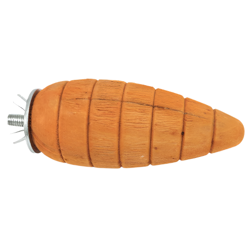 Natural Moss Hollow Wooden Carrot Chew Toy for Small Pets - Safe Rabbit & Guinea Pig Teeth Grinding Toy - Perfect for Cage Enrichment & Dental Health
