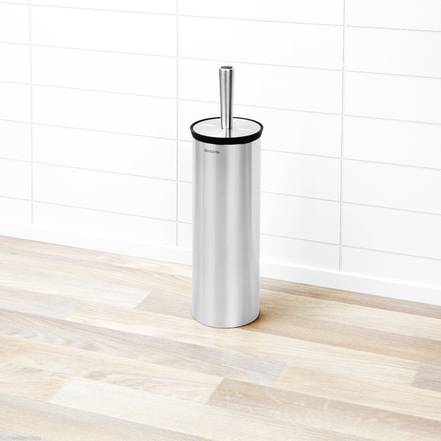 BRABANTIA Modern Toilet Brush with Holder - Stainless Steel & Plastic - Hygienic Bathroom Cleaning Tool for Home & Office Use