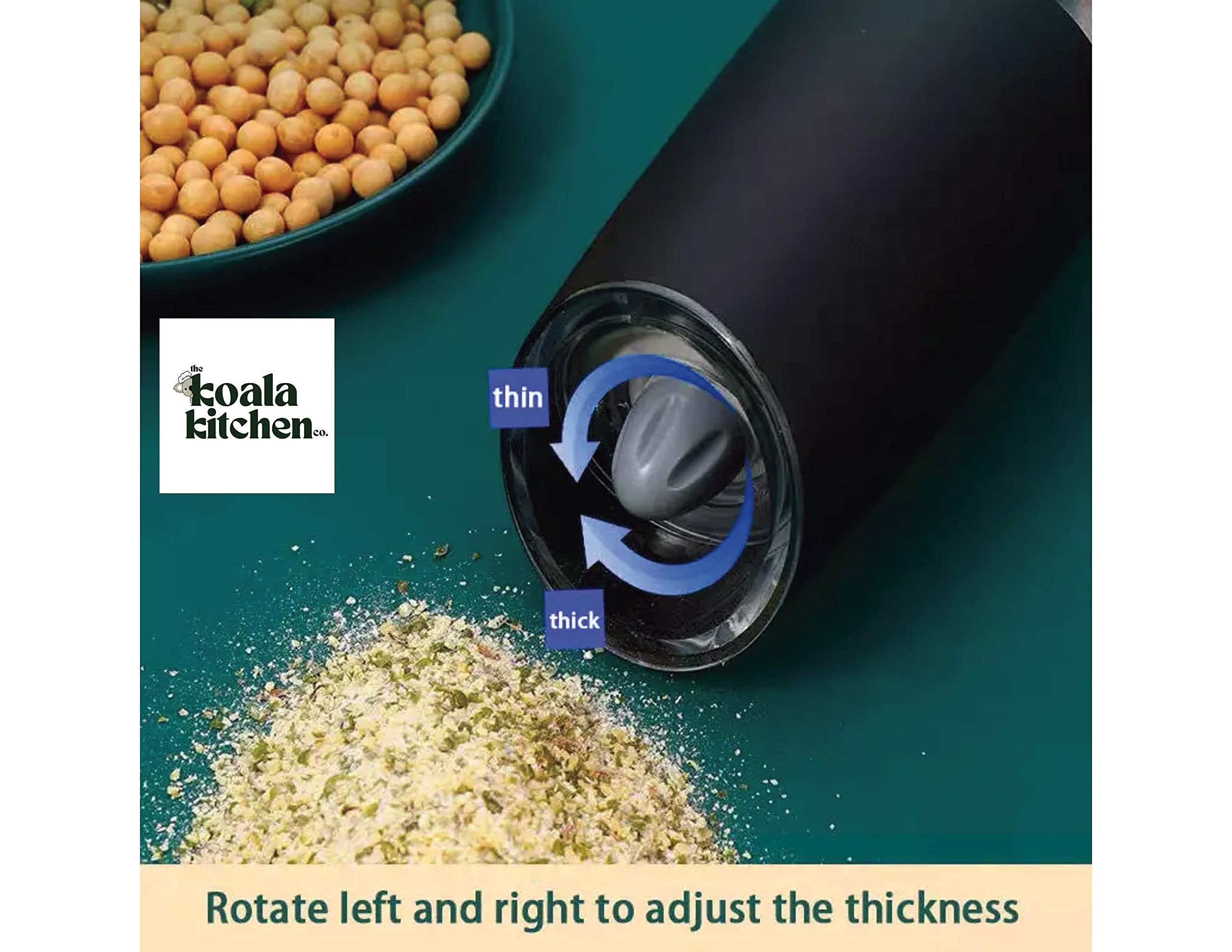 Premium Stainless Steel Electric Salt and Pepper Grinder Set - Adjustable Coarseness, Battery Operated with Blue Light - 2 Pack (Black) for Kitchen, Dining Table, Camping & Gifts