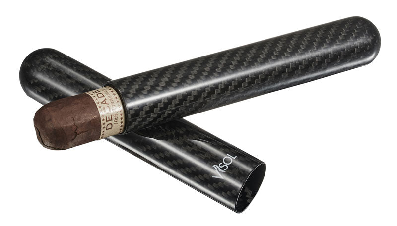 Premium Carbon Fiber Single Cigar Tube - Airtight Humidor Travel Case for Cigars | Perfect for Outdoor Adventures, Business Travel & Gifts