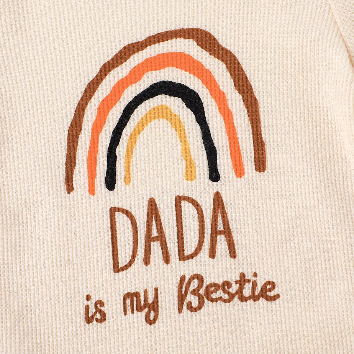 Newborn Baby Girl & Boy Rainbow Romper - Waffle Knit Jumpsuit for Summer - Matching Family Outfits for Mom & Dad - Perfect for Family Photos & Outdoor Activities
