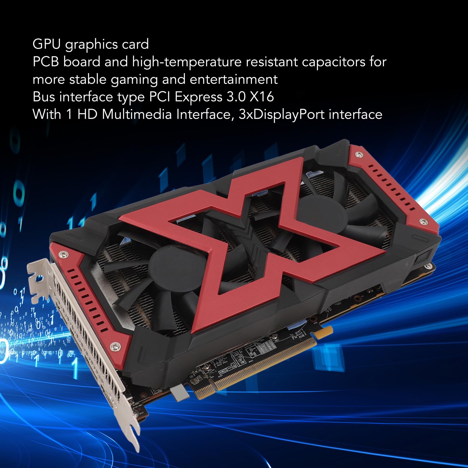 Bewinner RX580 8GB GDDR5 256-bit Gaming Graphics Card, PCI Express 3.0 Desktop Video Card with Dual Fan, 3DP HDMI Output for 4K 4096x2160 Resolution - Perfect for Gaming, Video Editing, and Office Workstations