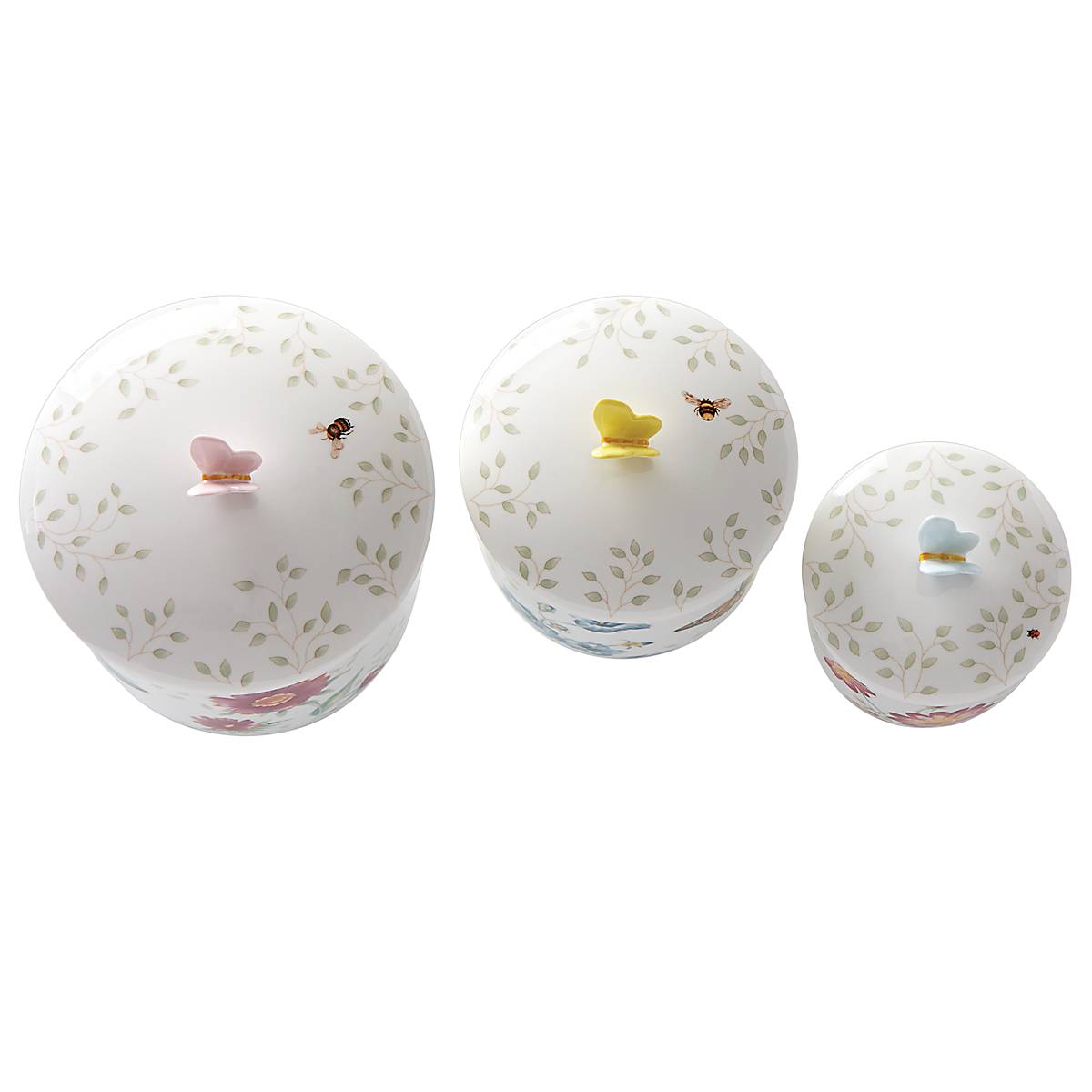 Butterfly Meadow 3-Piece Airtight Kitchen Canister Set for Flour, Sugar & Coffee - Perfect for Pantry Organization & Countertop Storage