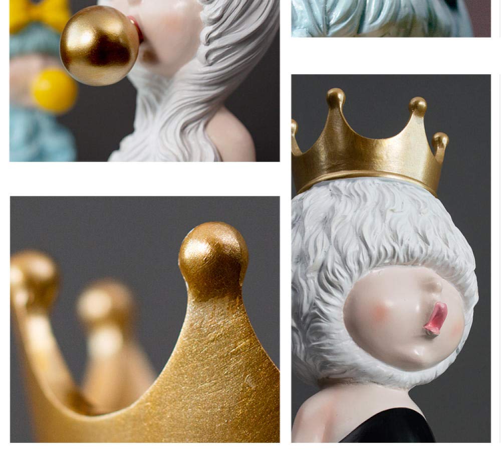 Abstract Figurine Sculpture - Modern Resin Statue of Cute Girl, Handcrafted Home Decor Ornament for Living Room, Bedroom, Bookshelf Display | Unique Gift Idea for Art Lovers & Collectors