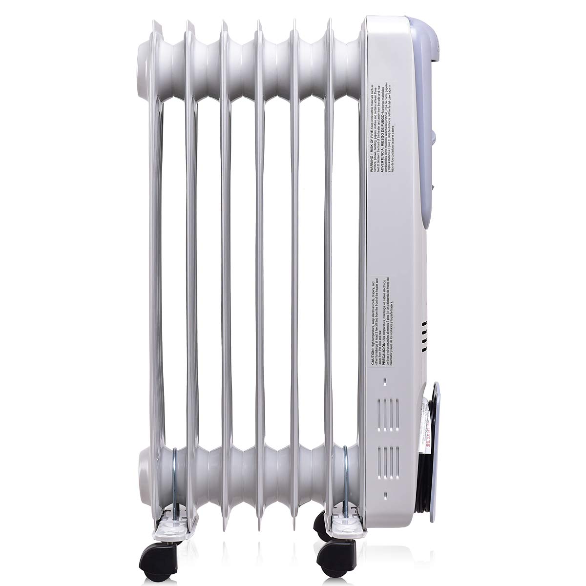 GOFLAME 1500W Oil Filled Radiator Heater - Portable Electric Space Heater with Adjustable Thermostat, 3 Heat Settings, Tip-Over & Overheat Protection | Quiet Operation for Bedroom, Office, Living Room & Small Spaces | Energy Efficient Indoor Heating Solution