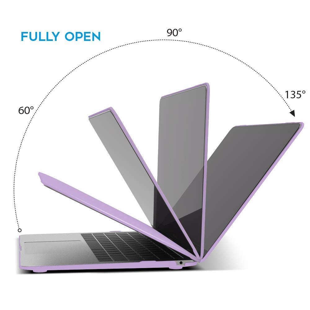 IBENZER Hard Plastic Protective Case for MacBook Air 13-inch (2020-2022 Models A2337/A2179/A1932 M1 Chip) - Purple Shell Cover with Touch ID Access | Perfect for Work, Travel & School Protection