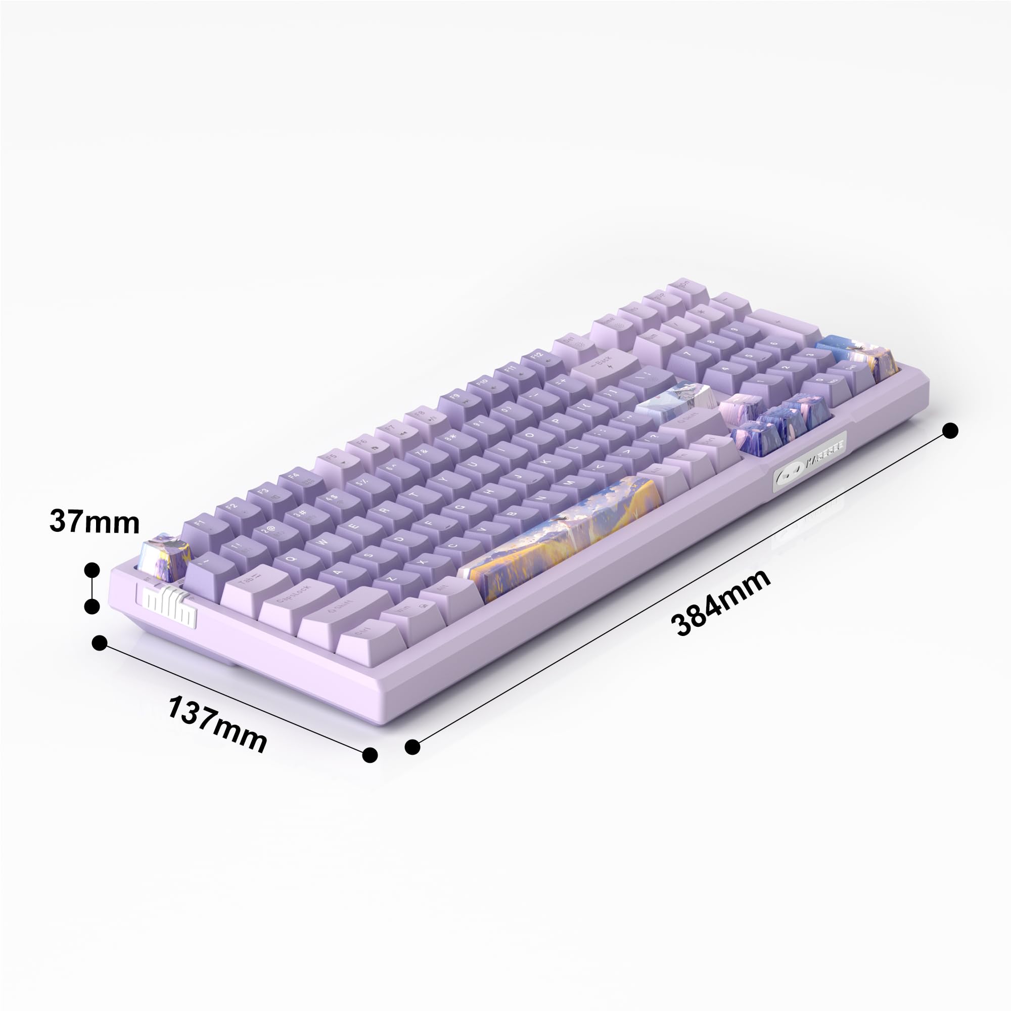 MageGee SKY98 Wireless Mechanical Gaming Keyboard - 96% Hot Swappable RGB Backlit, 5-Layer Sound Padding, Bluetooth/2.4G/USB-C, NKRO for Windows/Mac (Lavender, Violet Switch) | Perfect for Esports, Streaming & Office Work