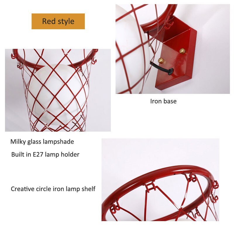 Kids Basketball Wall Light - LED Night Light for Boys & Girls Room Decor - Perfect for Bedroom, Nursery, and Playroom Lighting