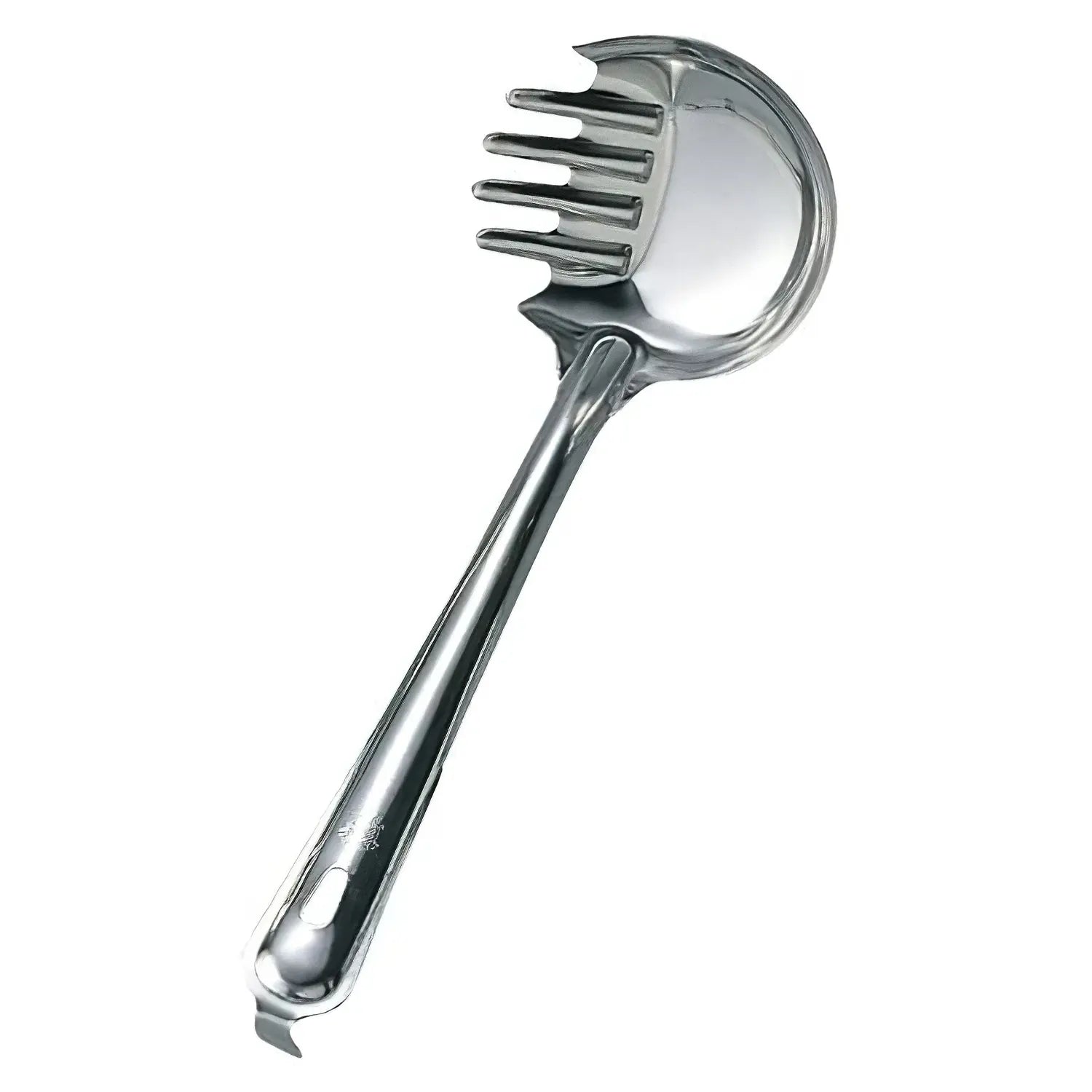 Premium Stainless Steel Udon Noodle Ladle with Hook - Durable Kitchen Tool for Cooking, Serving & Hanging - Perfect for Ramen, Pho & Asian Soups