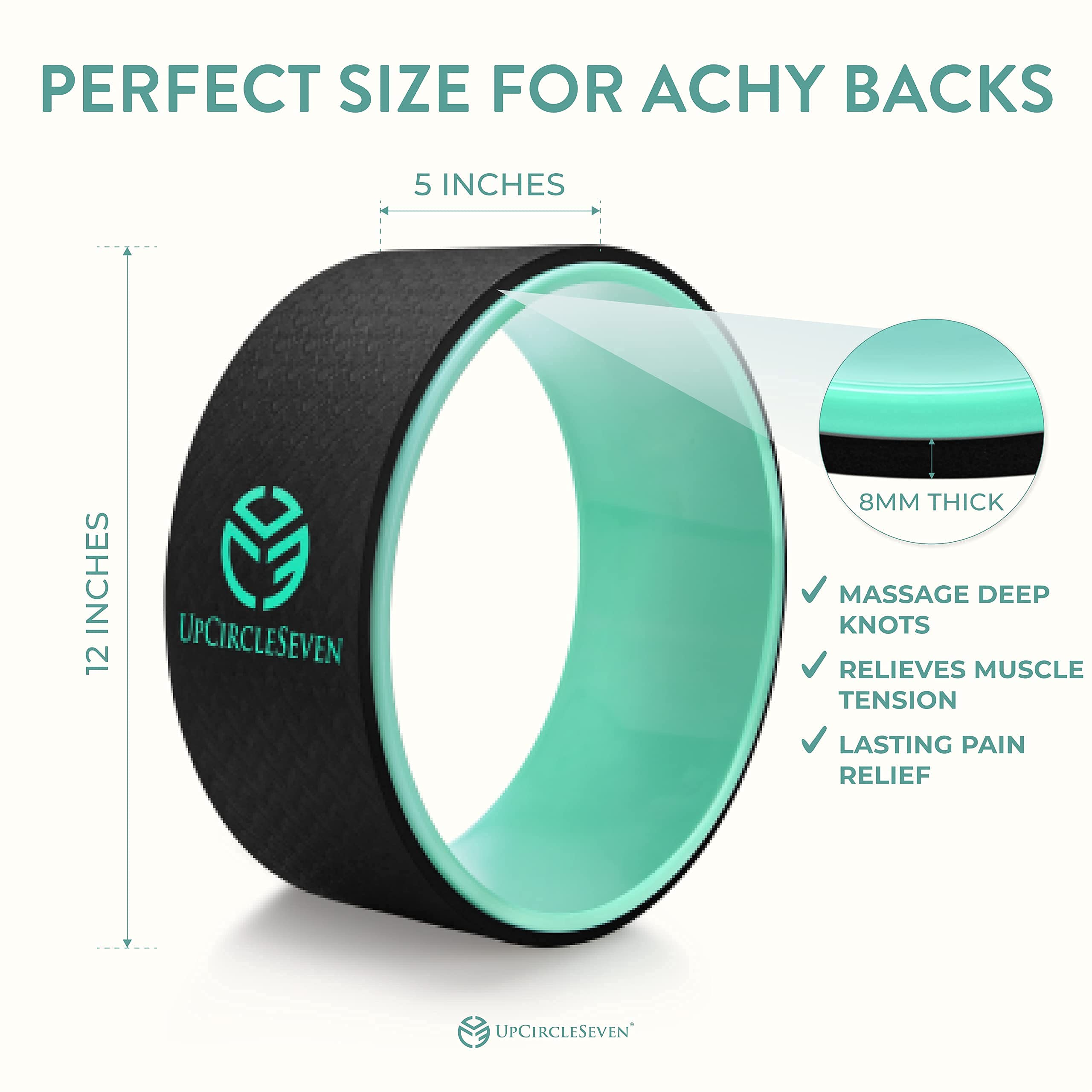 UpCircleSeven Yoga Wheel & Yoga Swing Set - Cyan & Turquoise Bundle for Stretching, Back Pain Relief, and Aerial Yoga at Home or Studio