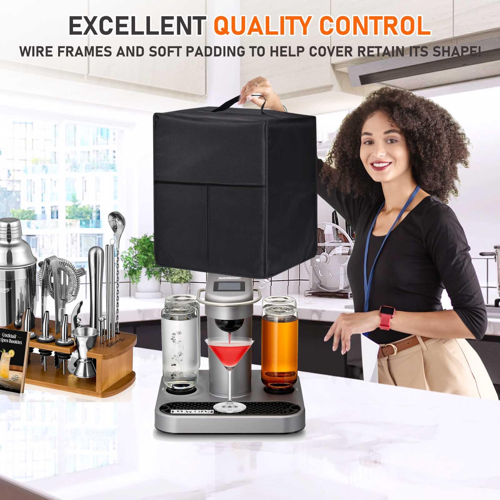 Bartesian Cocktail Machine Dust Cover - Waterproof & Breathable 5-Pack for Bartesian, Beverage & Mixed Drink Machines - Perfect for Home Bars, Parties & Kitchen Protection