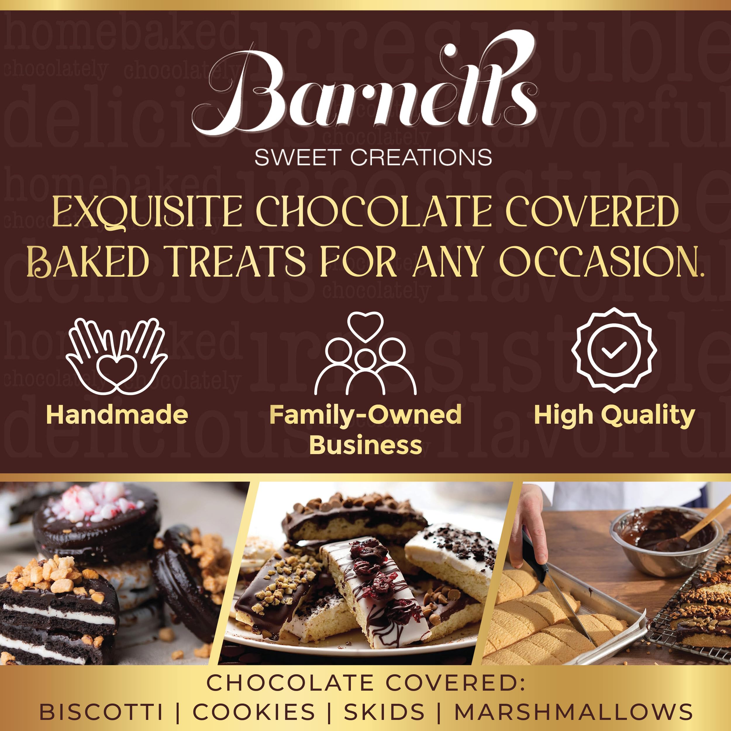 Barnetts Easter 6 Chocolate Cookies Gift Basket - Gourmet Chocolate Covered Candy Gift Box for Food Delivery | Spring Candy Treats Basket Stuffer Ideas for Wife, Husband, Girlfriend, Boyfriend | Perfect for Easter Gifts, Birthday Surprises & Holiday Celebrations