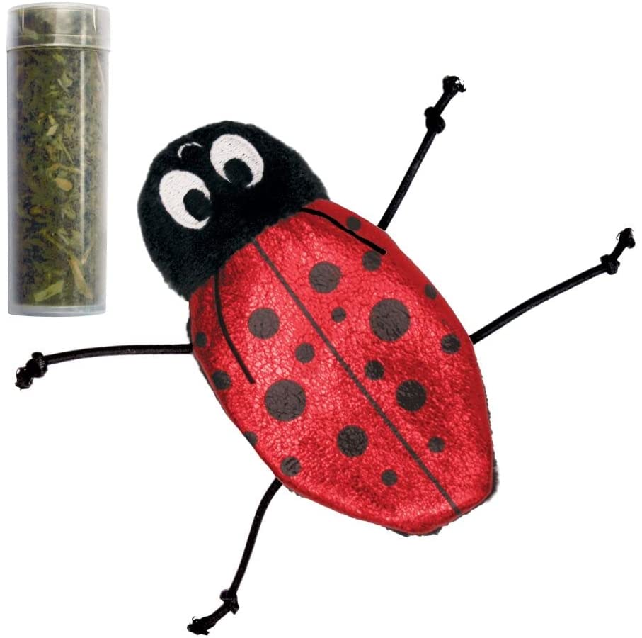 Natural Catnip Ladybug Toy for Cats - Refillable & Durable Cat Kicker Toy - Interactive Play for Indoor & Outdoor Cats
