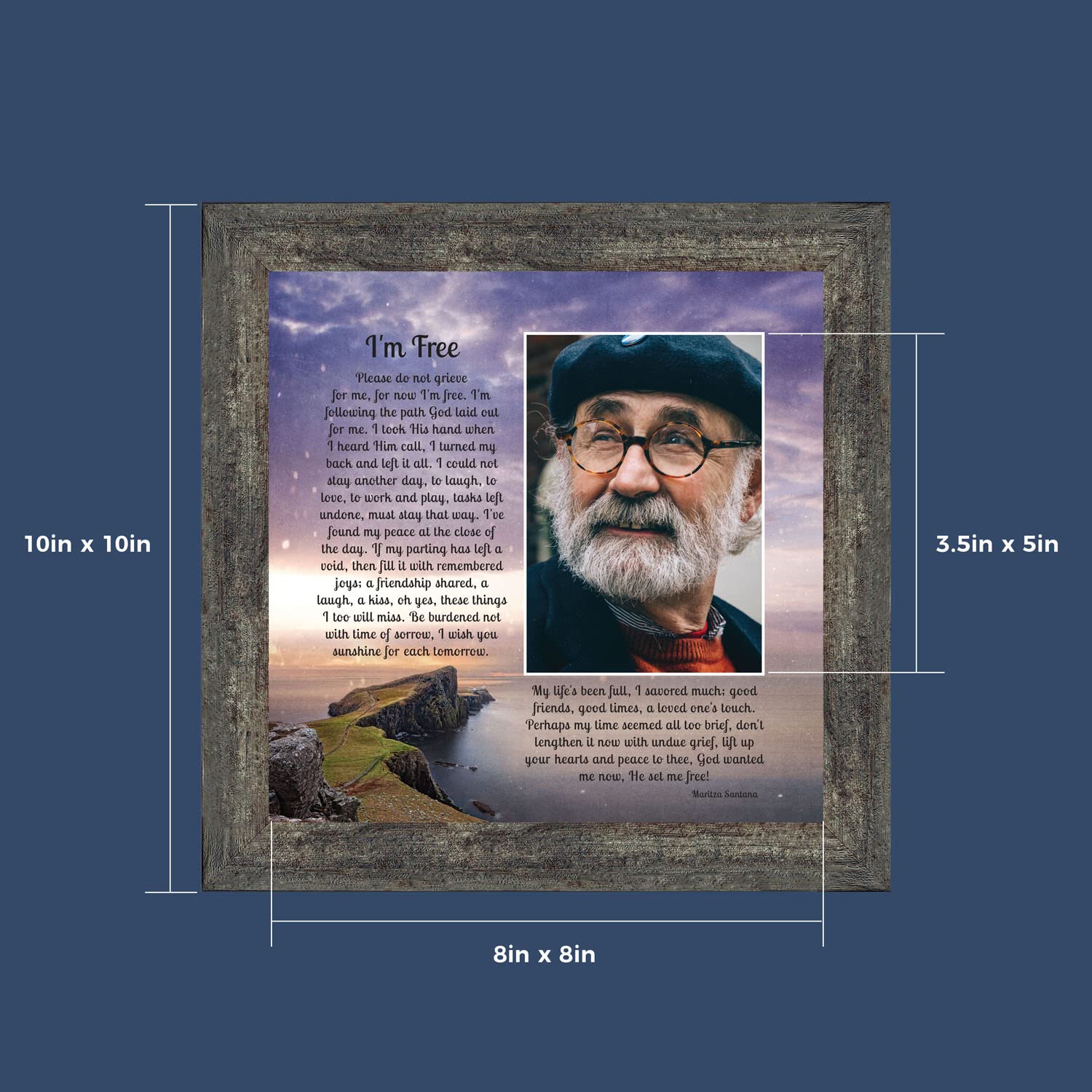 Memorial Picture Frame for Mom - Sympathy Bereavement Gift for Home Décor
